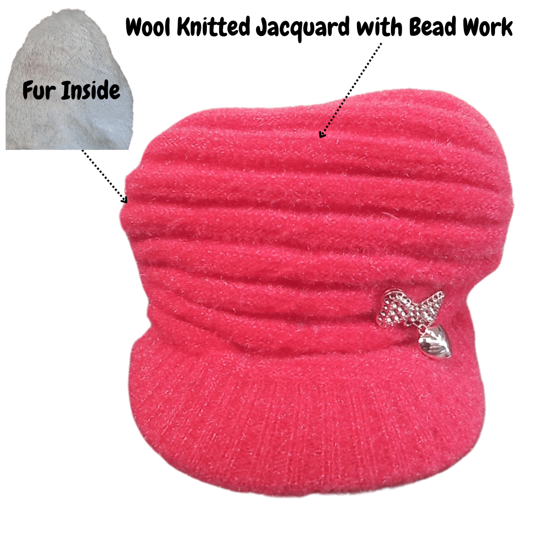 HeteShe Peach Woollen Women's Hat ( Pack of 1 )