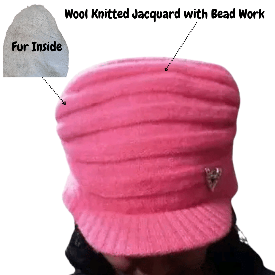 HeteShe Pink Woollen Women's Hat ( Pack of 1 ) HeteShe Pink Woollen Women's Hat ( Pack of 1 )
