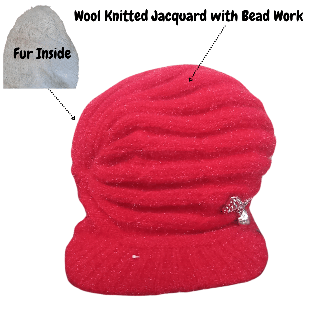 HeteShe Red Woollen Women's Hat ( Pack of 1 ) HeteShe Red Woollen Women's Hat ( Pack of 1 )