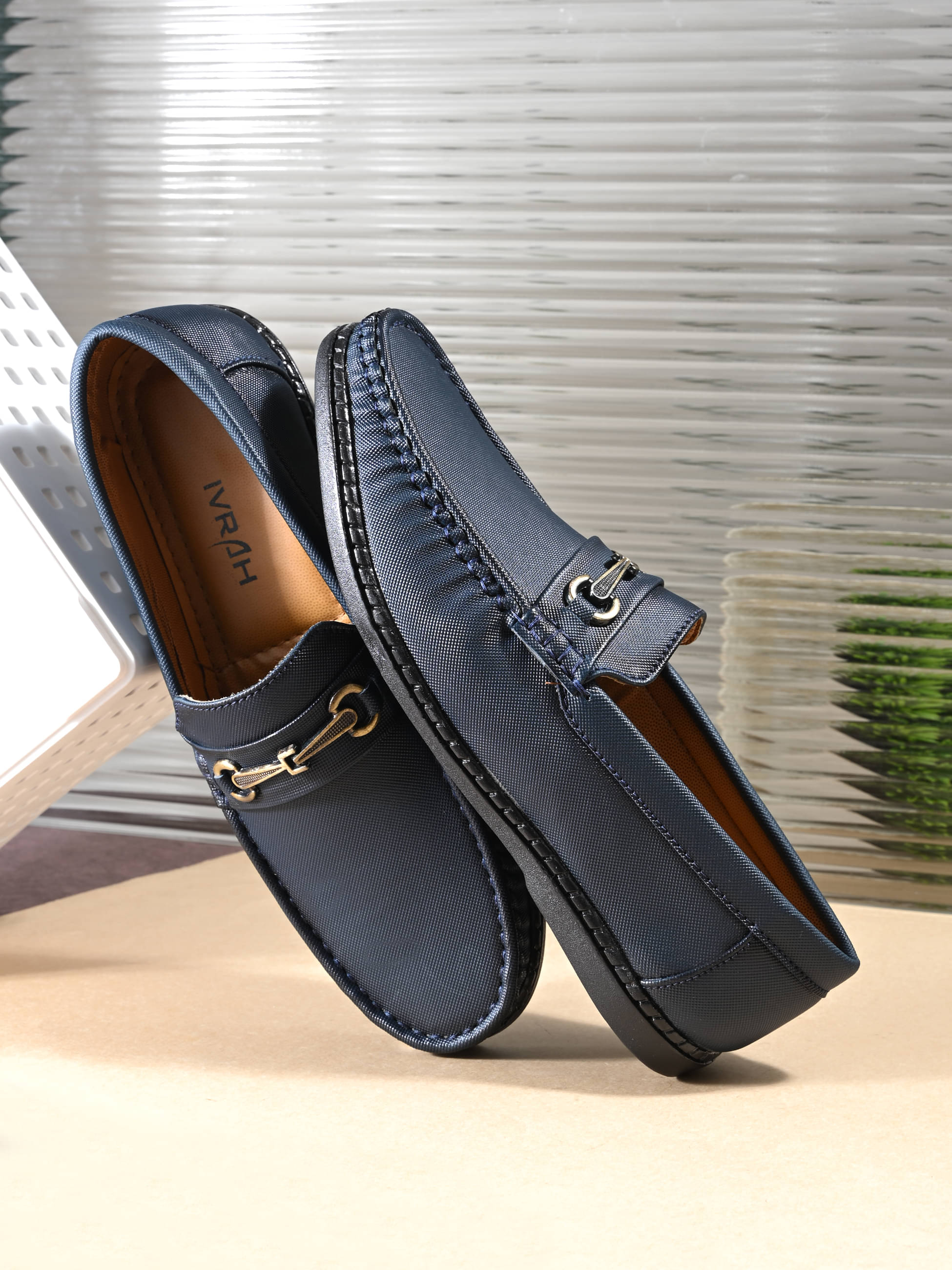     			IVRAH Blue Men's Slip On Formal Shoes