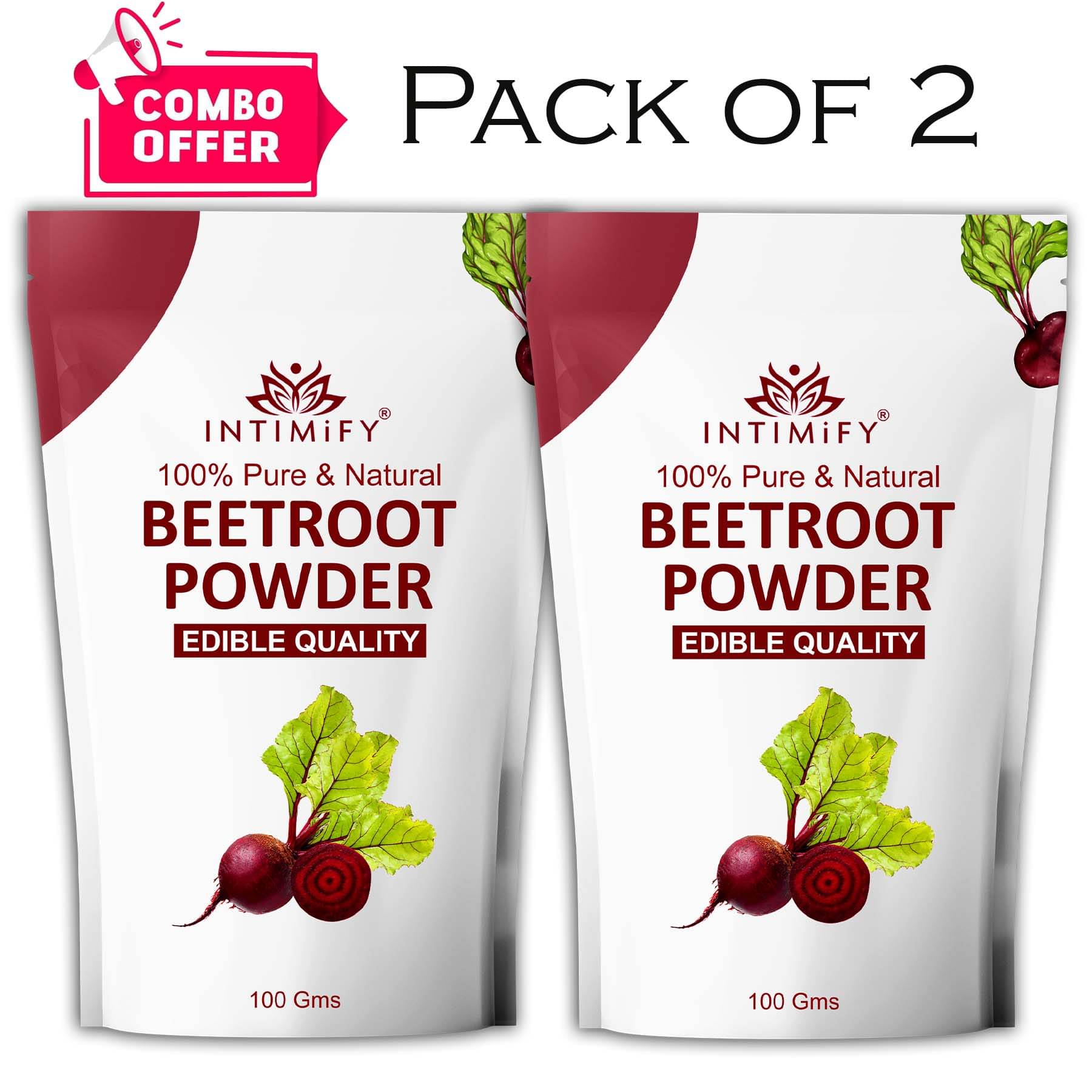     			Intimify Beetroot Powder, Natural Supplement, Improves Blood Circulation - Pack of 2