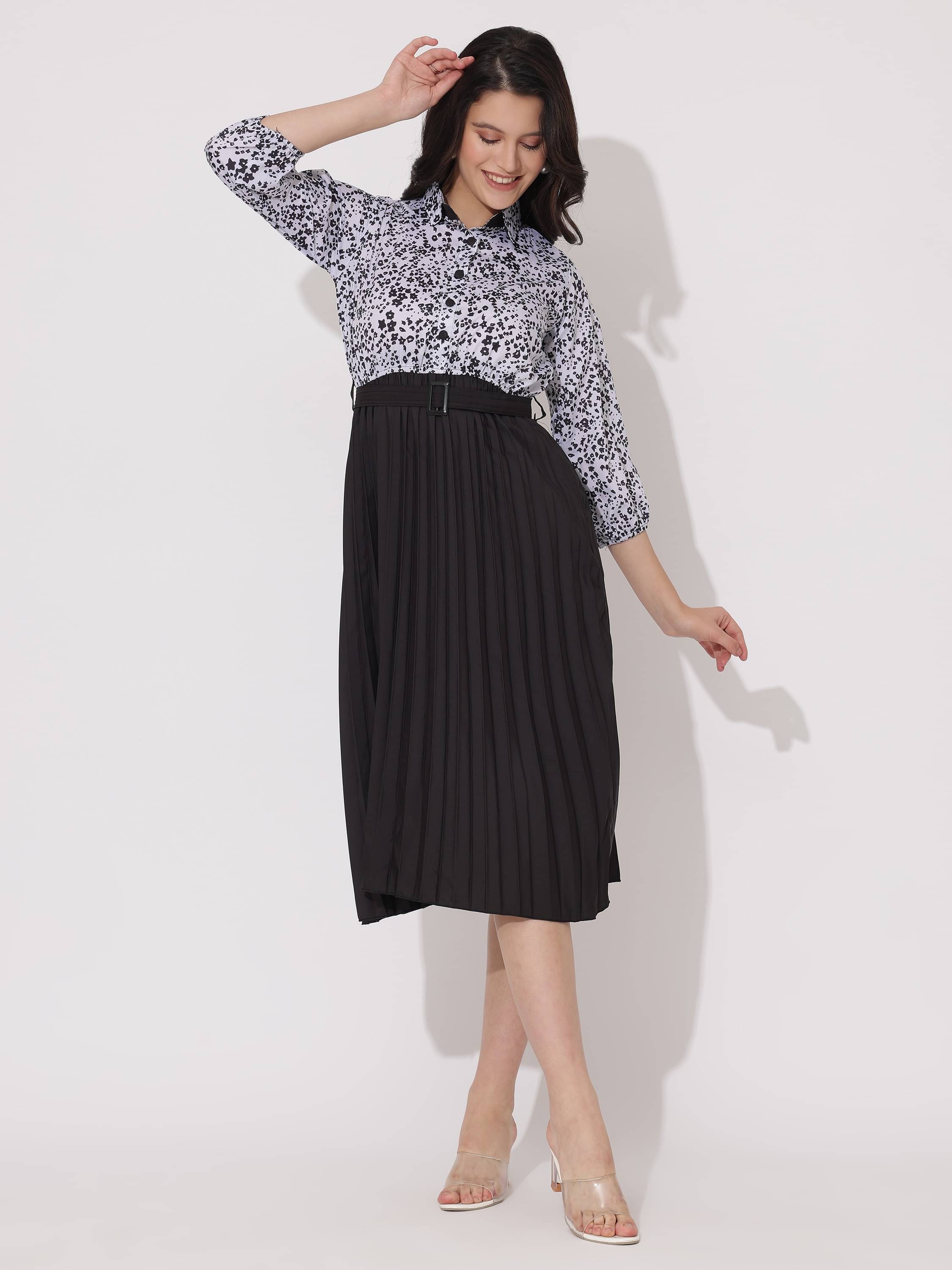     			JASH CREATION Women Polyester Printed Fit & Flare Dress ( Multi Color )