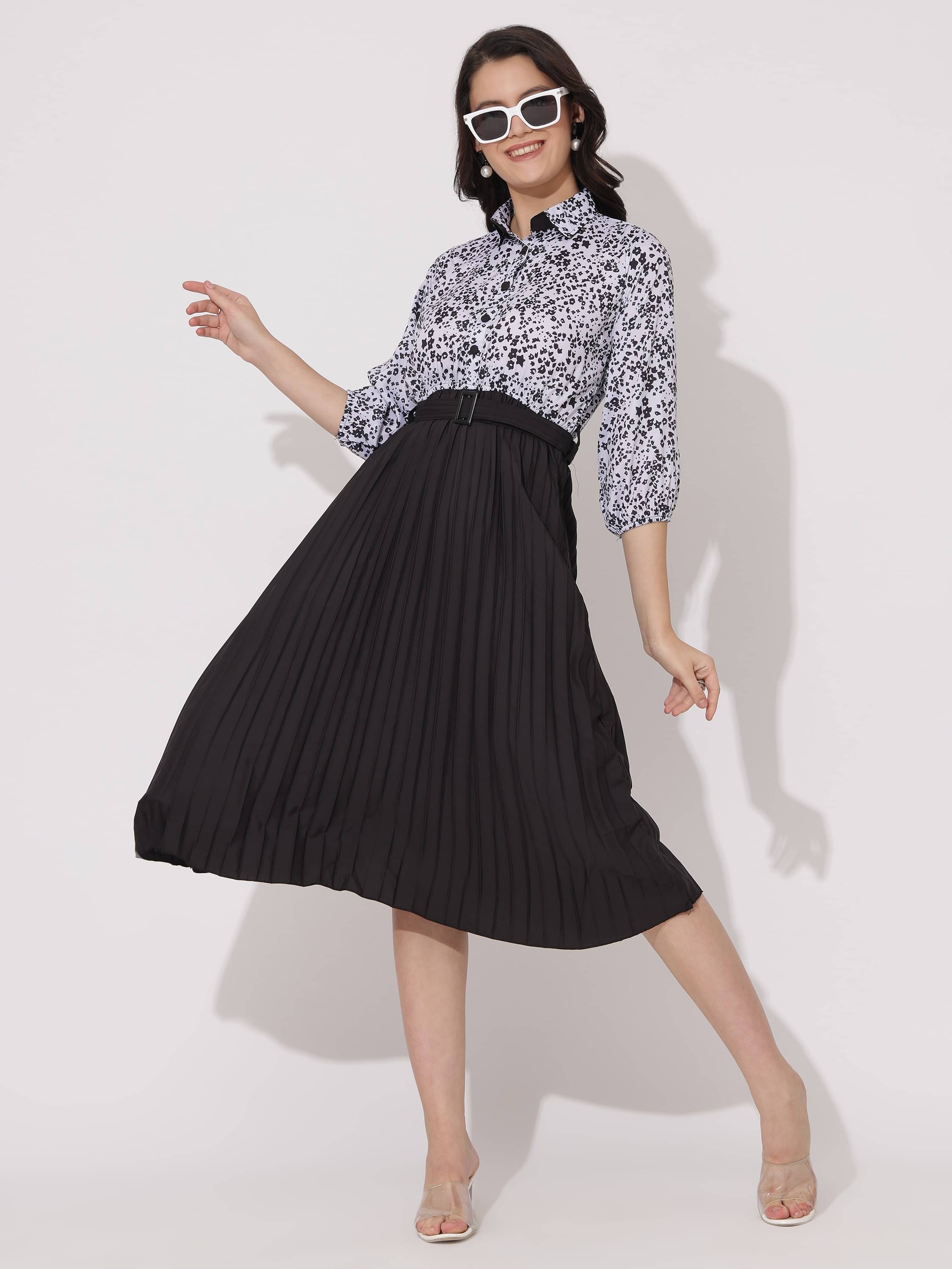JASH CREATION Women Polyester Printed Fit & Flare Dress ( Multi Color ) JASH CREATION Women Polyester Printed Fit & Flare Dress ( Multi Color )