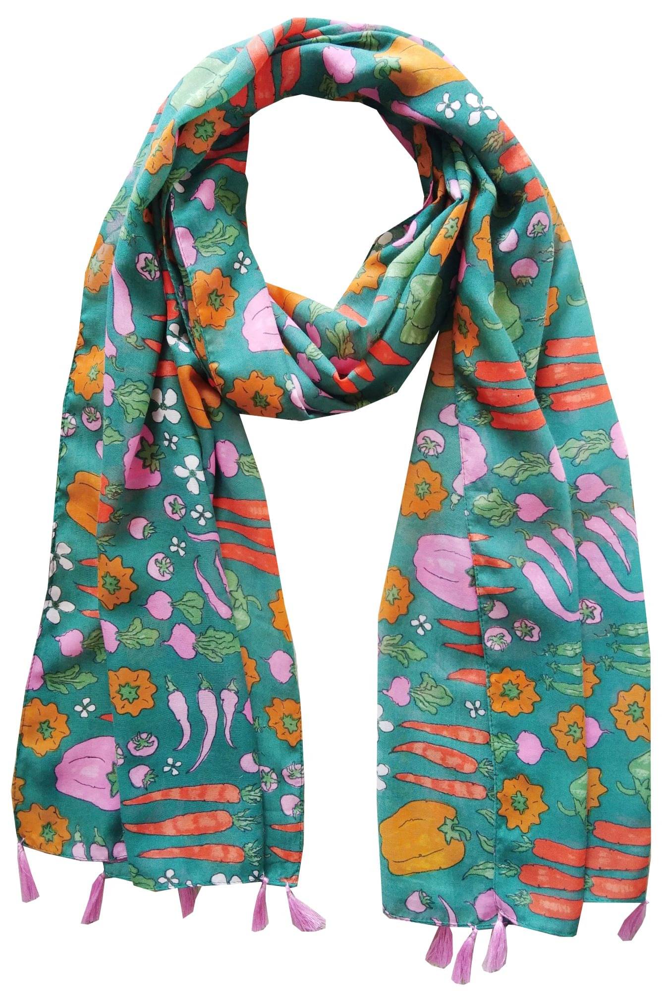     			JVNINE Green Polyester Women's Scarf ( Pack of 1 )