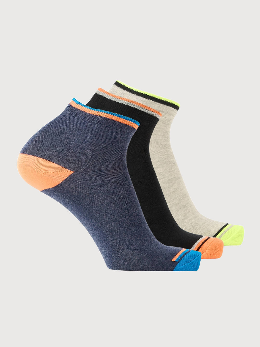     			LUX MOZZE Pack of 3 Men's Cotton Blend Low Ankle Socks ( Multicolor 8 )