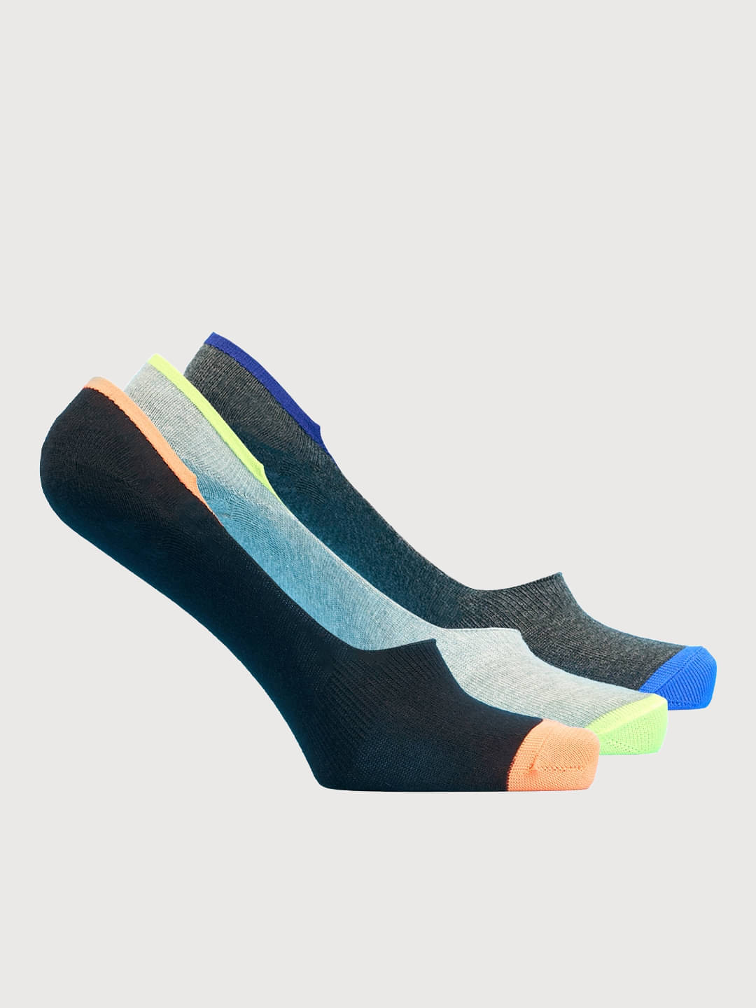 LUX MOZZE Pack of 3 Men's Cotton Blend No Show Socks ( Multicolor 2 )     			LUX MOZZE Pack of 3 Men's Cotton Blend No Show Socks ( Multicolor 2 )
