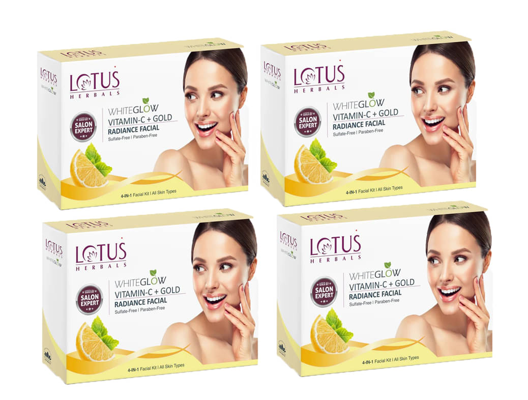 Lotus Herbals WhiteGlow Vitamin-C Single Facial Kit 57g (Pack of 4)     			Lotus Herbals WhiteGlow Vitamin-C Single Facial Kit 57g (Pack of 4)