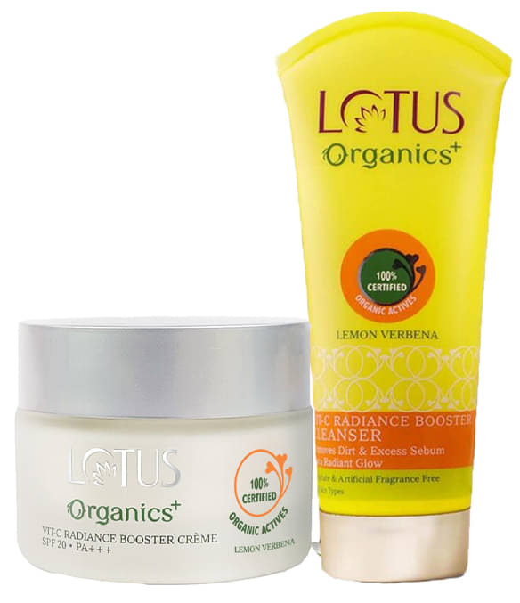     			Lotus Organics+ Vitamin-C Radiance Booster Cream 50g , Booster Cleanse 100g (Pack of 2)