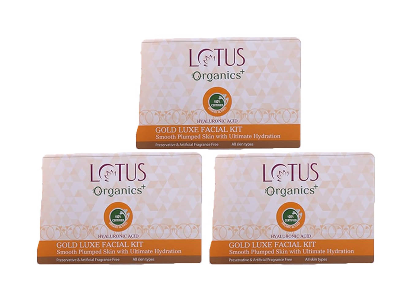 Lotus Organics+ Gold Facial Kit 54g, (Pack of 3) Lotus Organics+ Gold Facial Kit 54g, (Pack of 3)