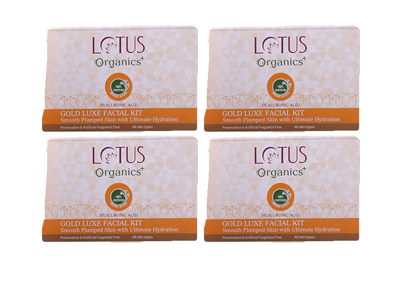     			Lotus Organics+ Gold Facial Kit 54g, (Pack of 4)