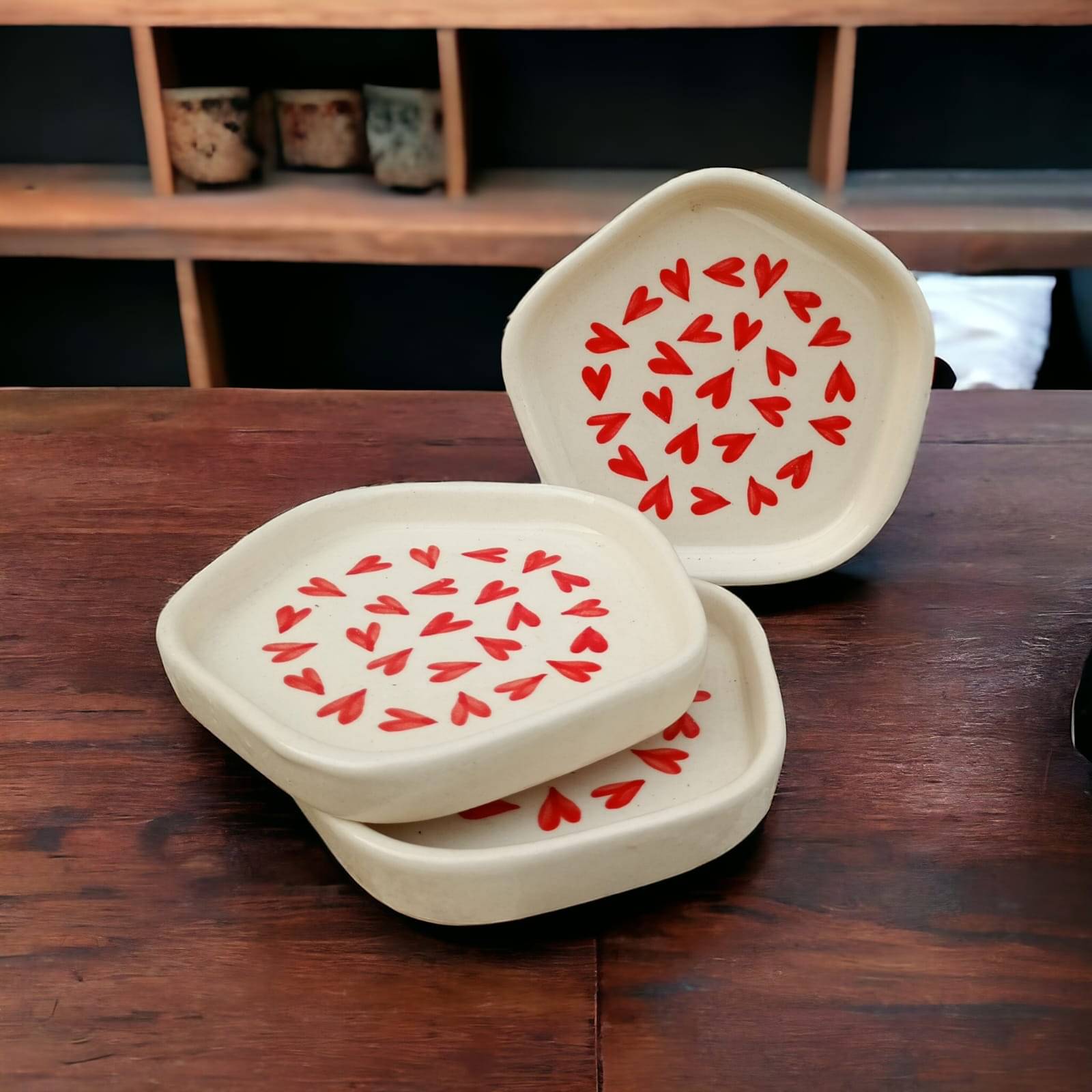     			Malaikah 3 Pcs Ceramic White Platter