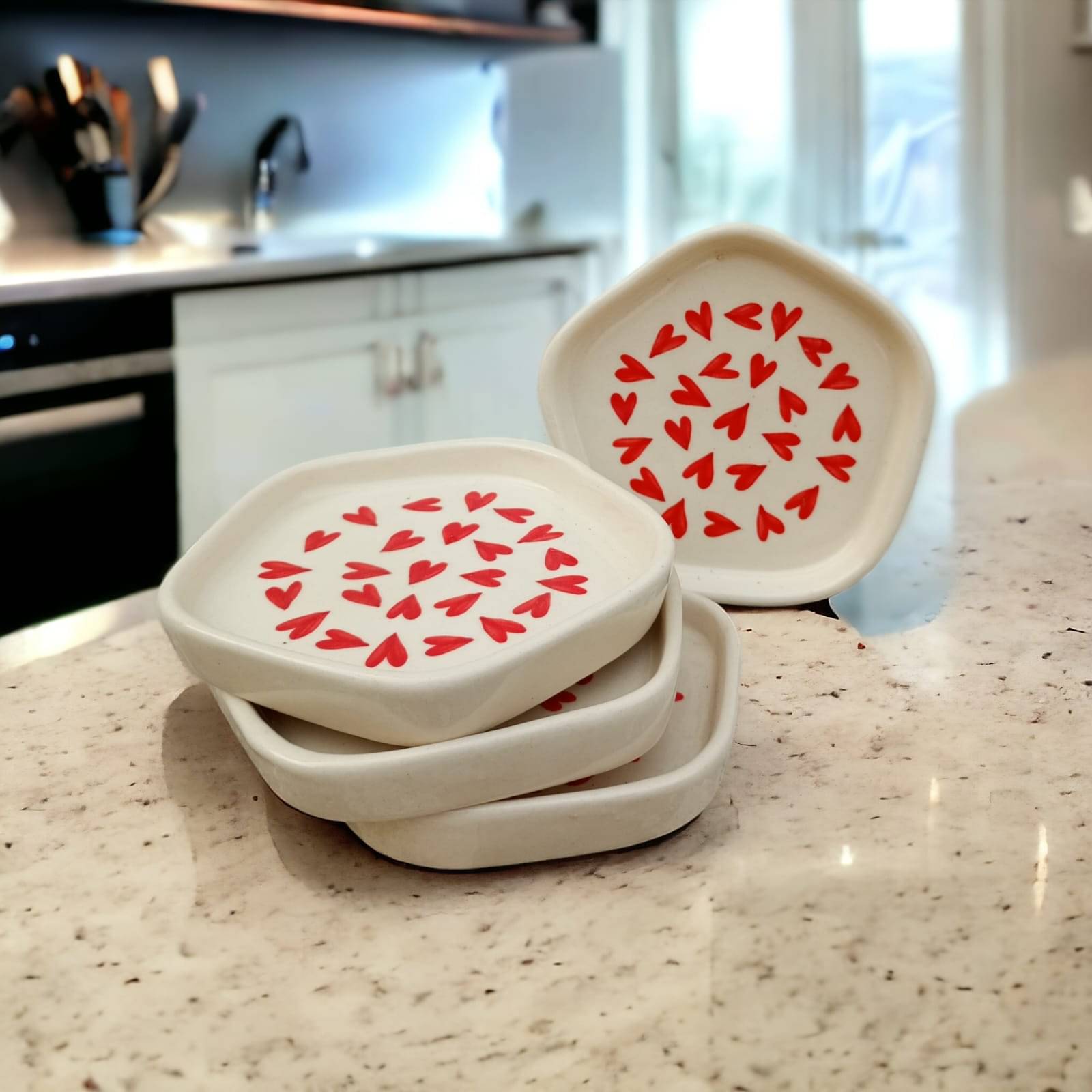 Malaikah 4 Pcs Ceramic White Platter Malaikah 4 Pcs Ceramic White Platter