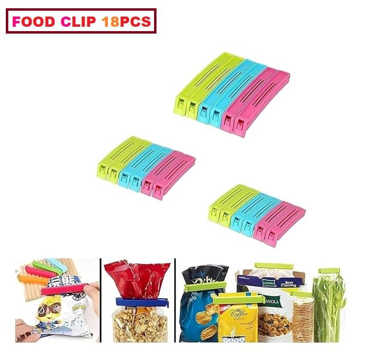     			18Pc Plastic Food Snack Bag Pouch Clip Sealer