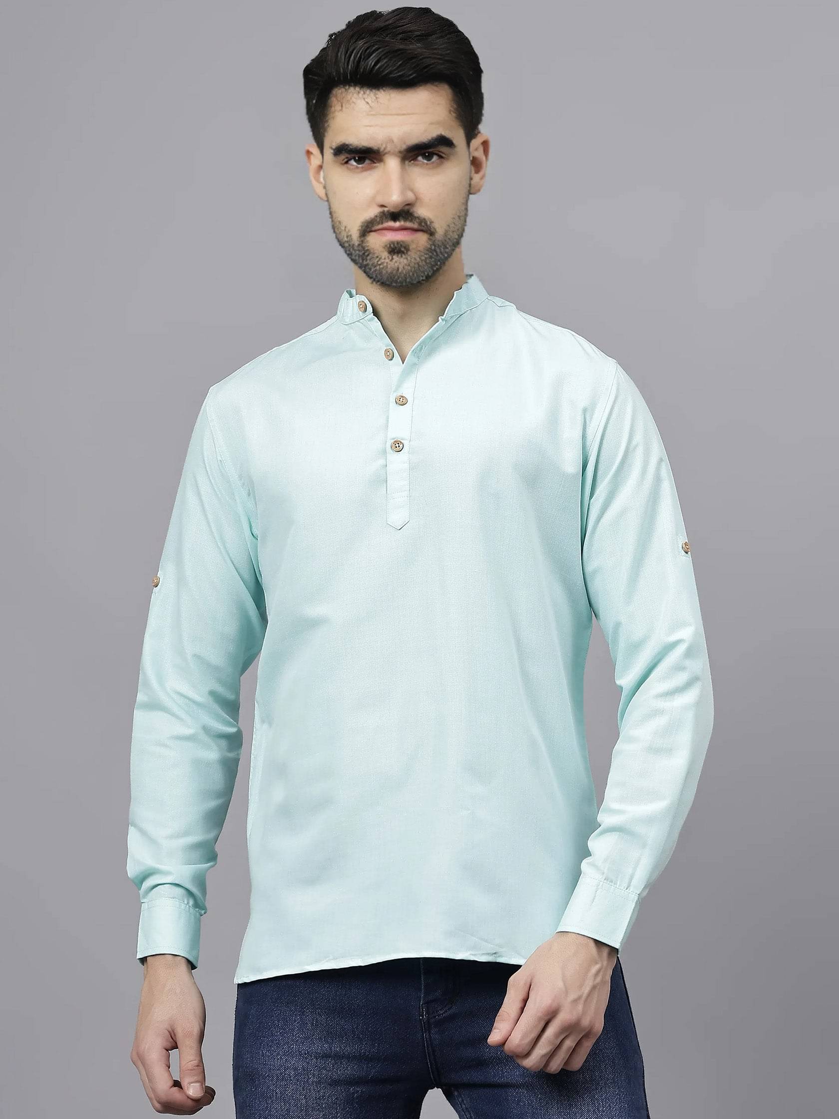 Navkanj Light Green Cotton Blend Men's Regular Kurta ( Pack of 1 ) Navkanj Light Green Cotton Blend Men's Regular Kurta ( Pack of 1 )