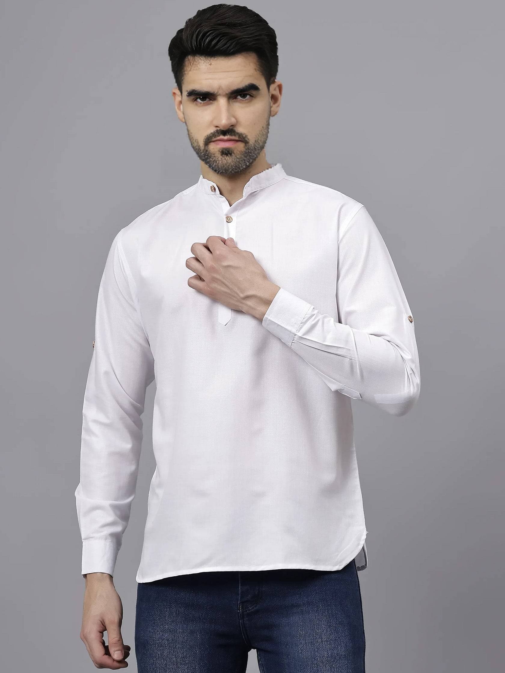 Navkanj White Cotton Blend Men's Regular Kurta ( Pack of 1 ) Navkanj White Cotton Blend Men's Regular Kurta ( Pack of 1 )