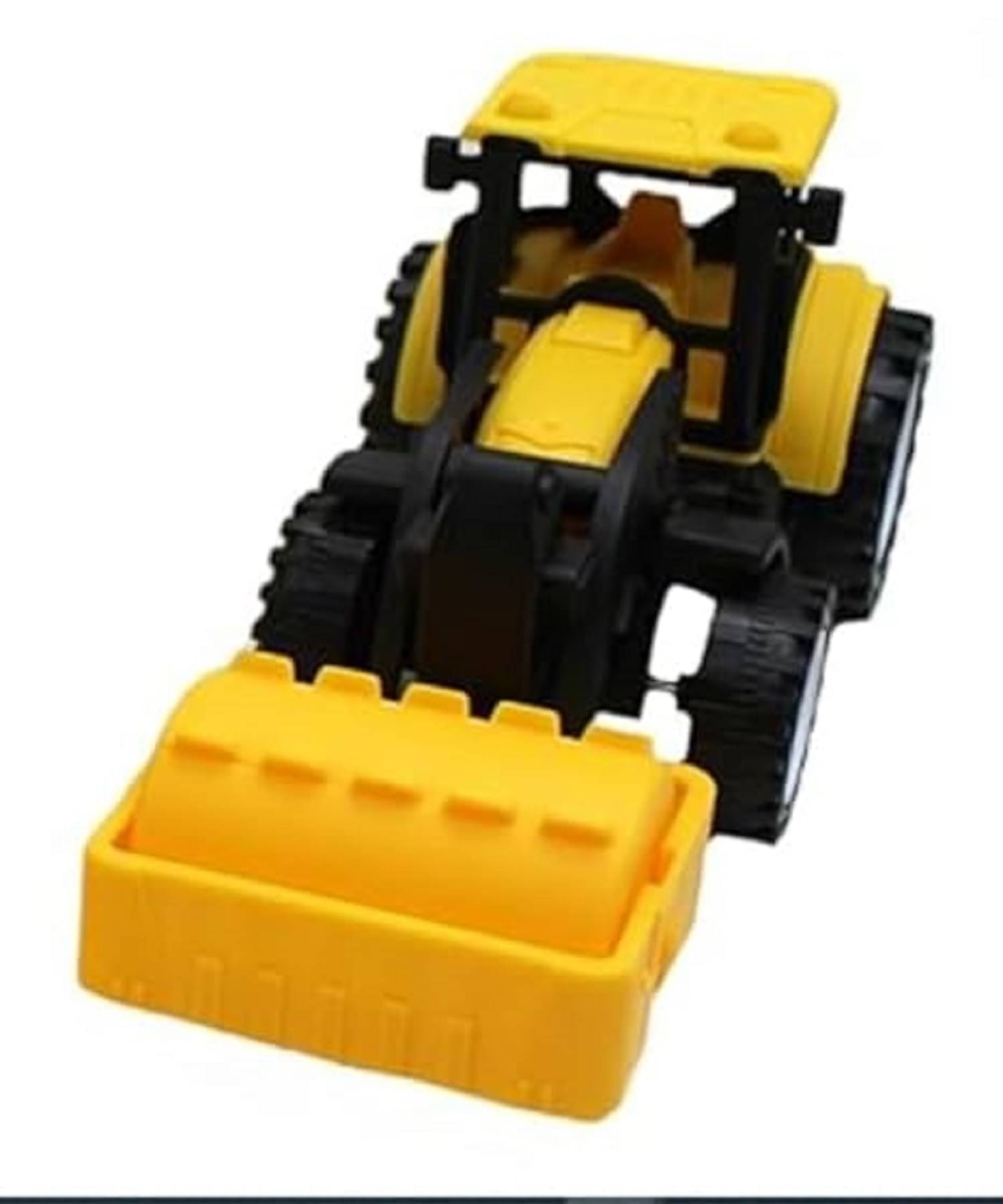     			OLIFIN Friction Powered Toy Road Roller Truck Yellow Toy Road Roller Truck Push and Go Vehicles (Pack of 1)