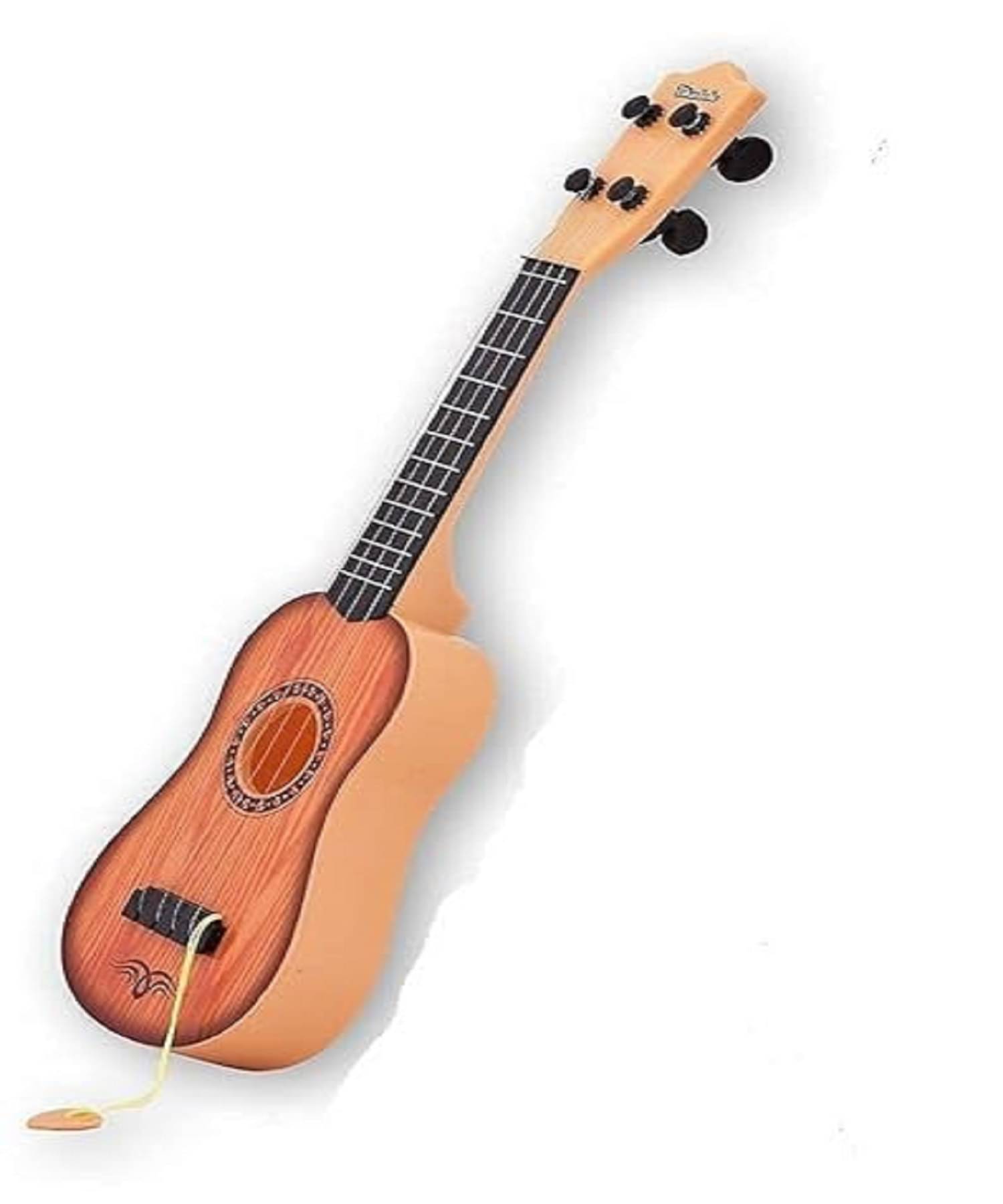     			OLIFIN Golden Wooden Colour 4-String Acoustic Guitar Toy, 17-Inch Mini Learning Instrument