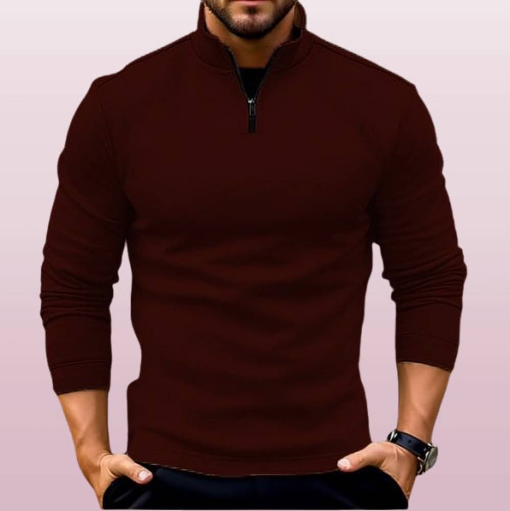     			Parona Fleece High Neck Men's Sweatshirt - Maroon ( Pack of 1 )