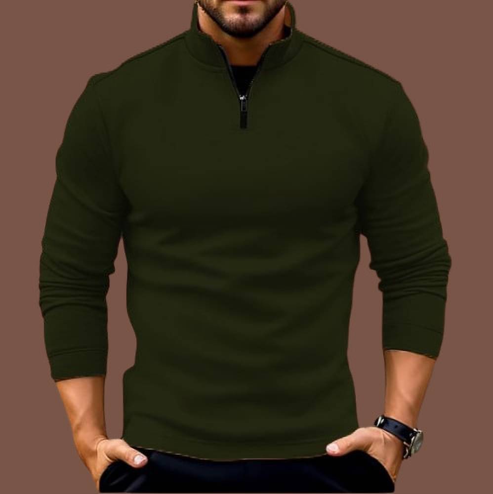     			Parona Fleece High Neck Men's Sweatshirt - Olive ( Pack of 1 )