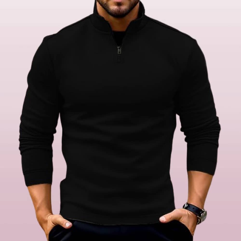Parona Fleece High Neck Men's Sweatshirt - Navy ( Pack of 1 )