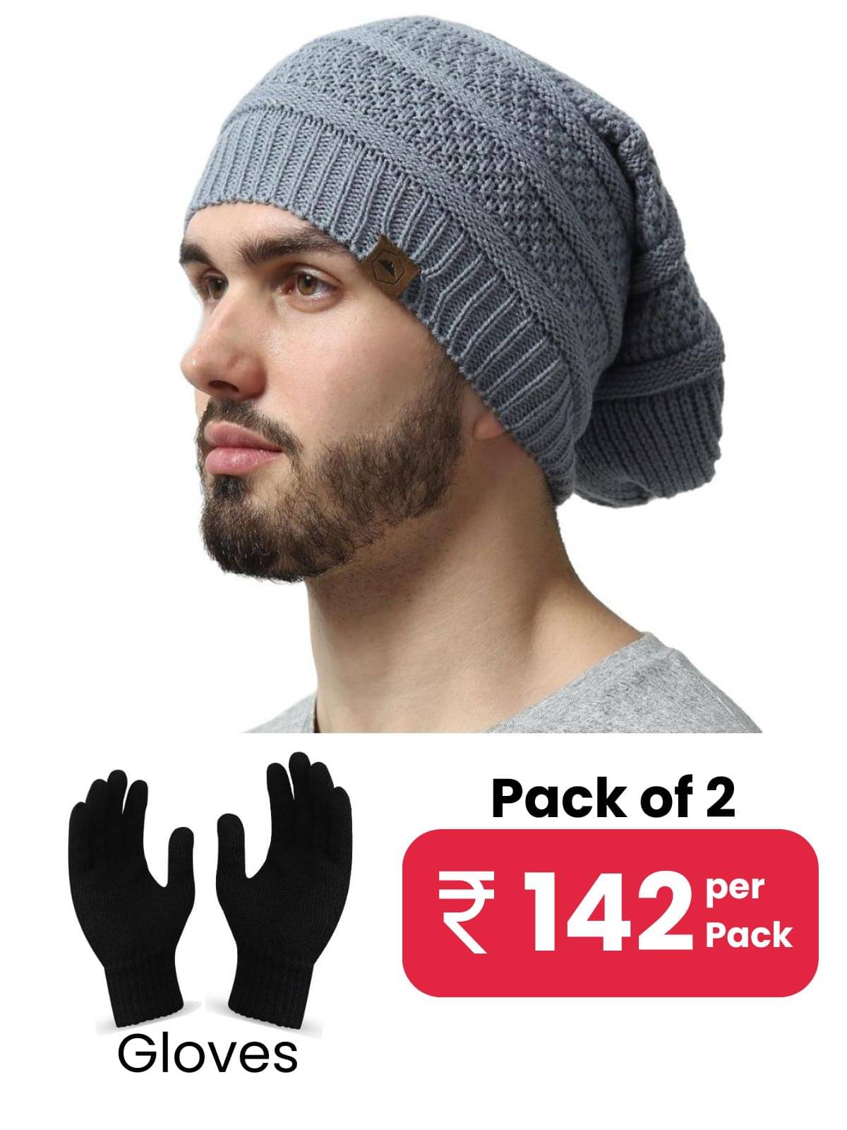    			Paryag Pack of 1 Woollen Men's Cap ( Grey )