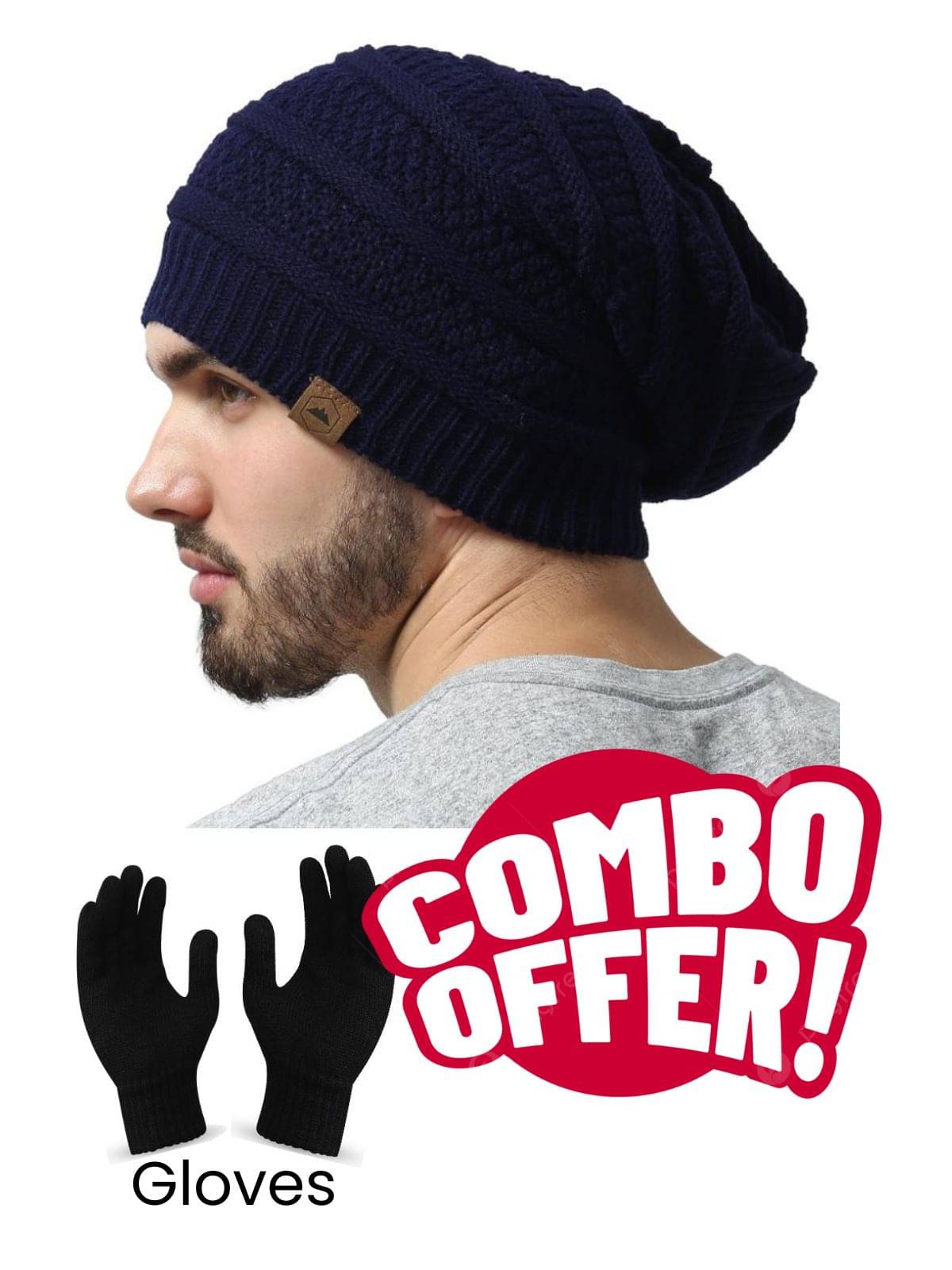     			Paryag Pack of 2 Woollen Men's Cap ( Blue )