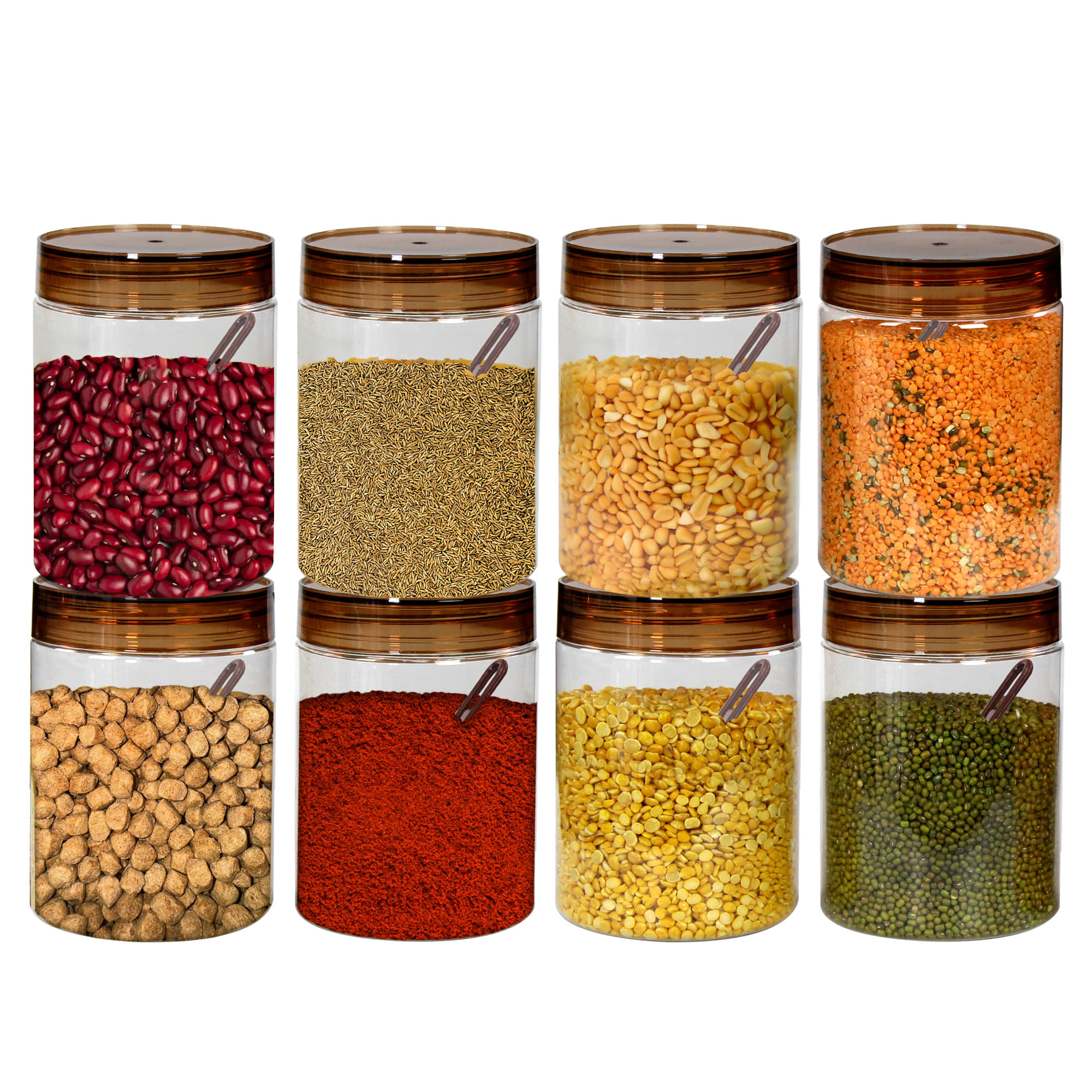     			PearlPet Tiffany-1000ml PET Brown Multi-Purpose Container ( Set of 8 )