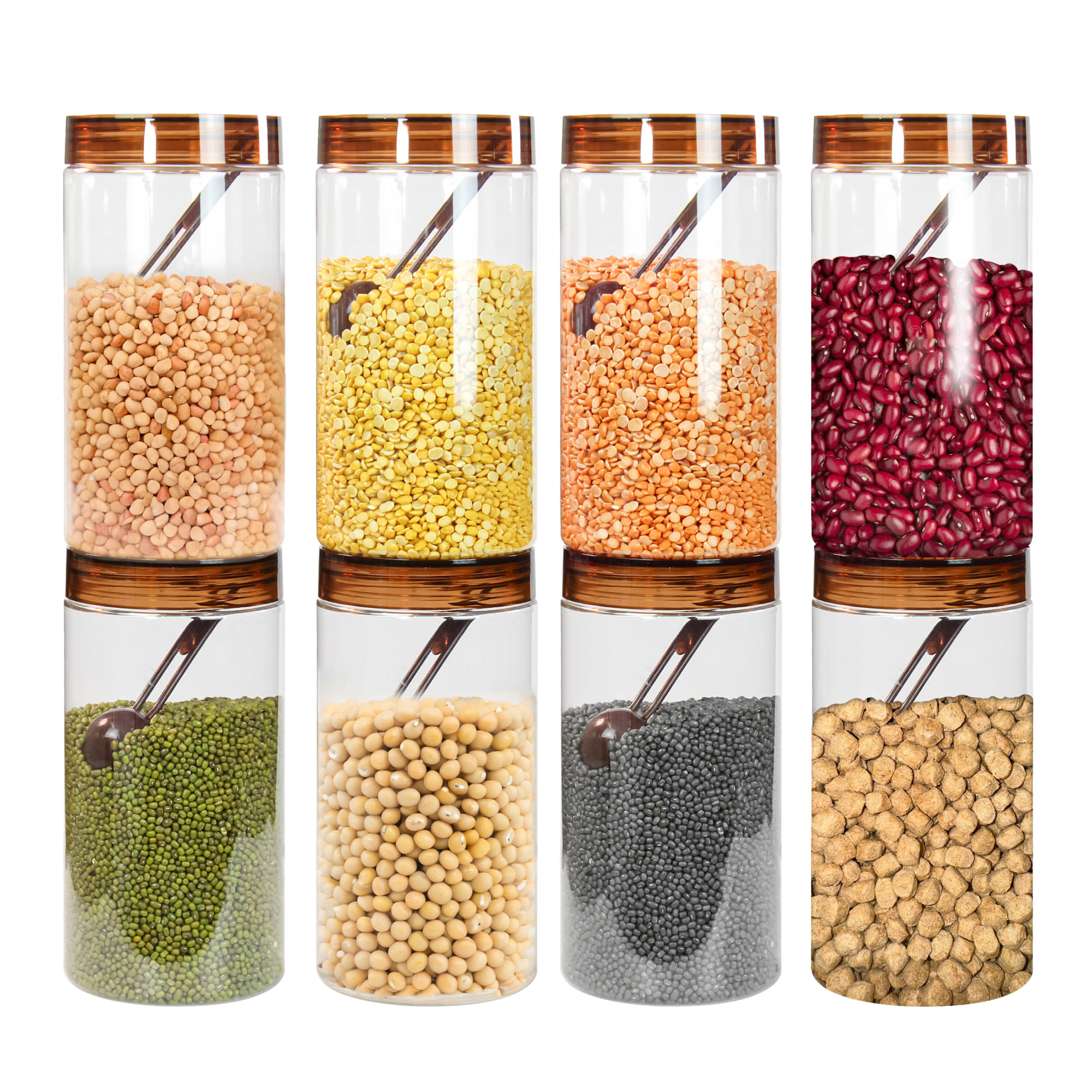 PearlPet Tiffany-1700ml PET Brown Multi-Purpose Container ( Set of 8 ) PearlPet Tiffany-1700ml PET Brown Multi-Purpose Container ( Set of 8 )