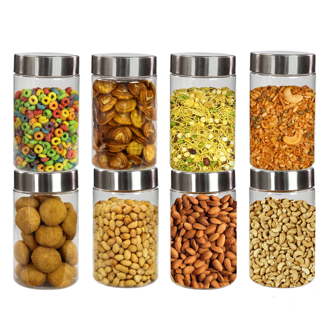 PearlPet Plusjar-1000ml PET Transparent Multi-Purpose Container ( Set of 8 ) PearlPet Plusjar-1000ml PET Transparent Multi-Purpose Container ( Set of 8 )