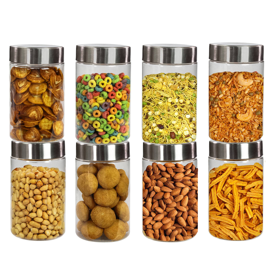 PearlPet Plusjar-1400ml PET Transparent Multi-Purpose Container ( Set of 8 ) PearlPet Plusjar-1400ml PET Transparent Multi-Purpose Container ( Set of 8 )
