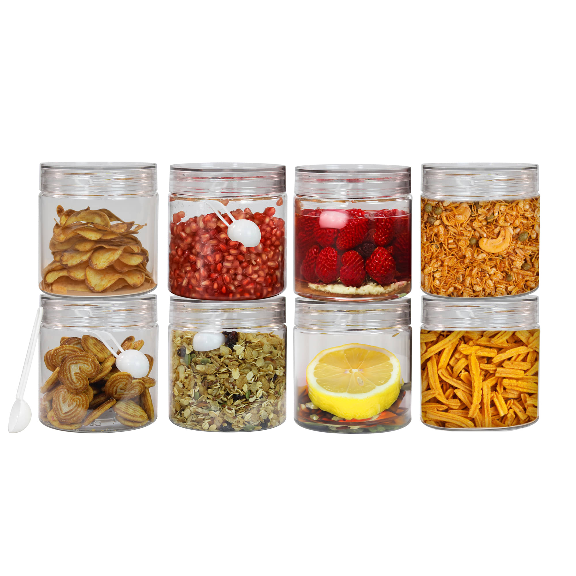     			PearlPet Tiffany-750ml PET Transparent Multi-Purpose Container ( Set of 8 )