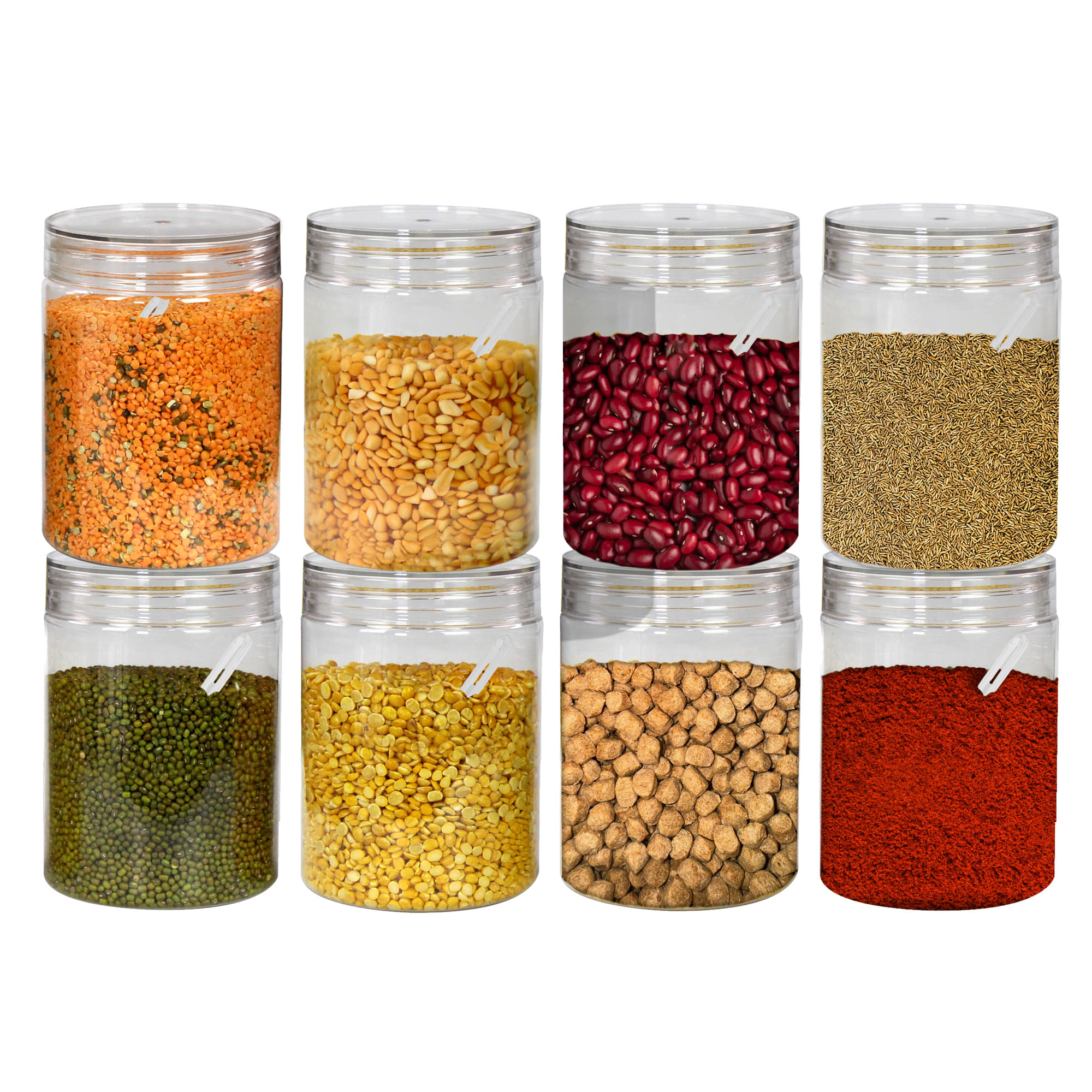 PearlPet Tiffany-1000ml PET Transparent Multi-Purpose Container ( Set of 8 ) PearlPet Tiffany-1000ml PET Transparent Multi-Purpose Container ( Set of 8 )