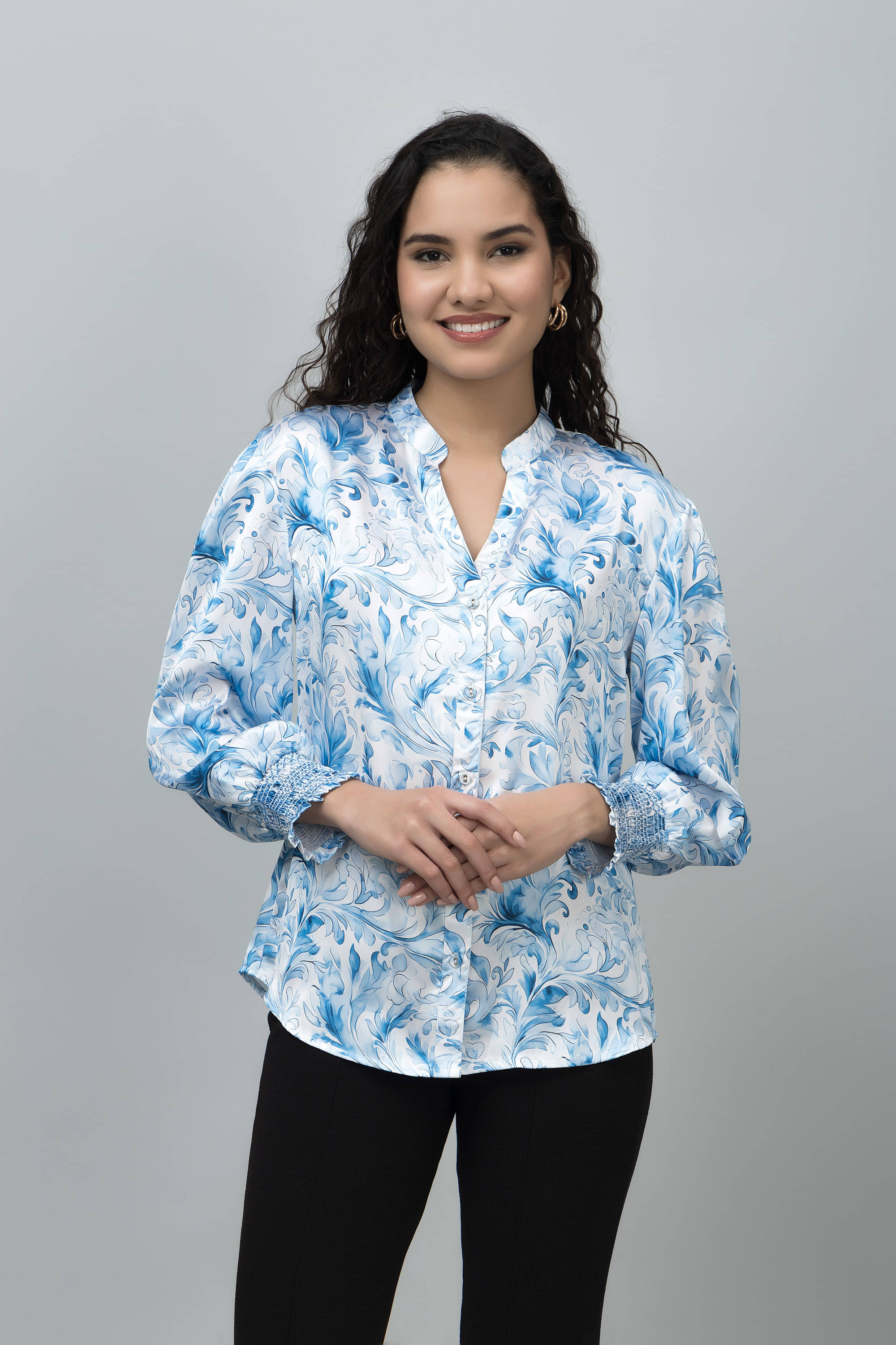     			Purys Women's Satin Regular Top ( White )