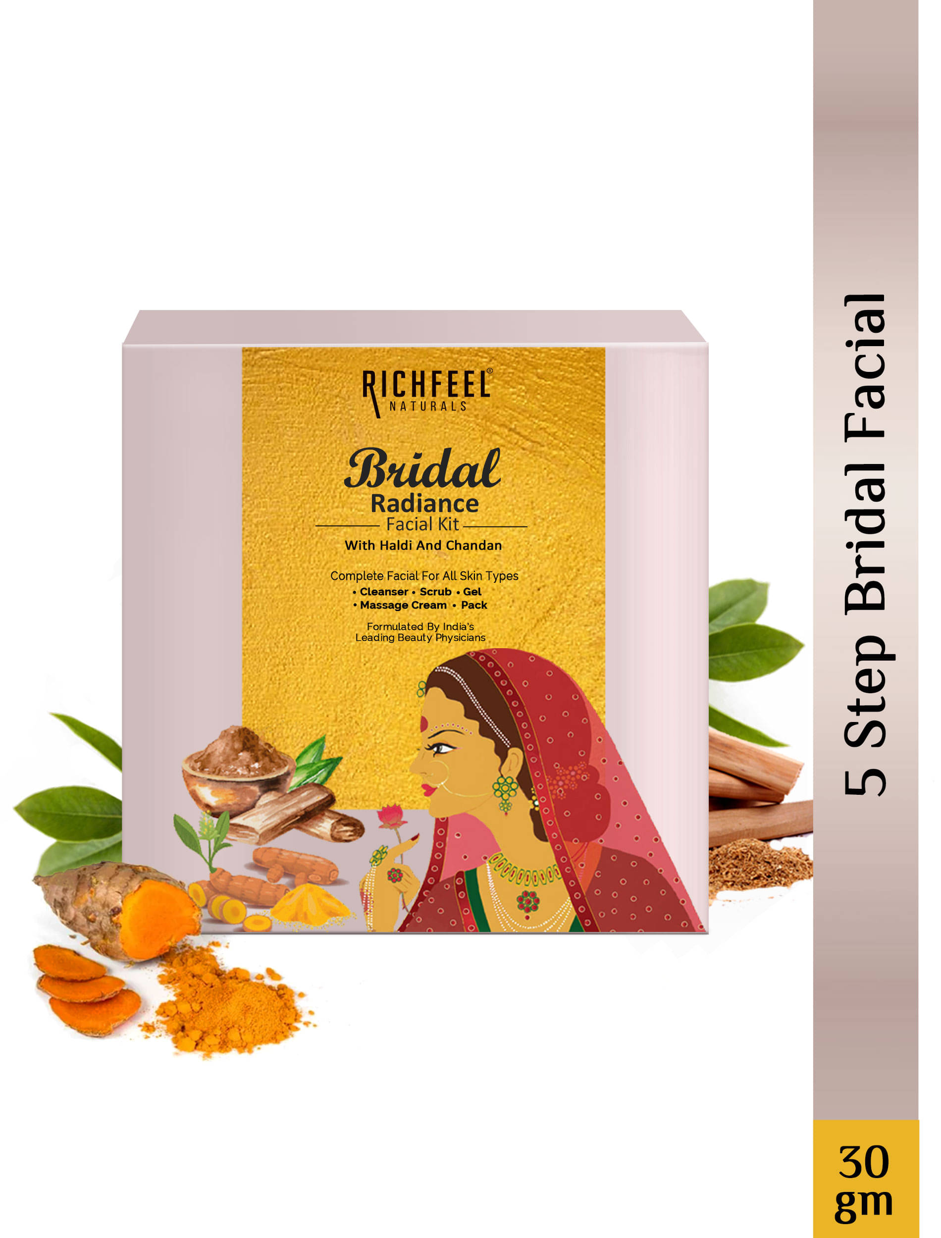     			Richfeel 1 Time Use Facial Kit For All Skin Type Haldi Chandan 1 ( Pack of 1 )