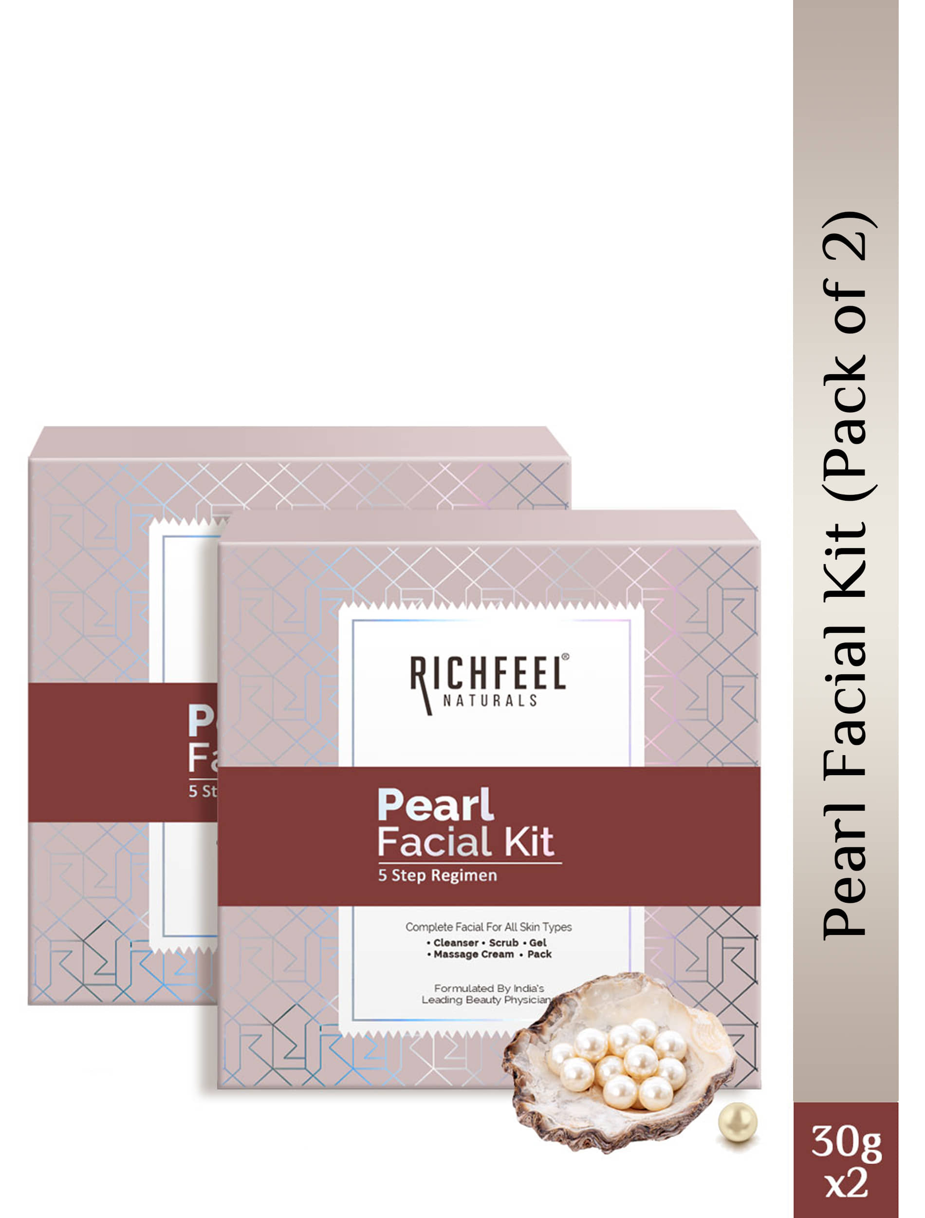 Richfeel 1 Time Use Facial Kit For Normal Skin Pearl 2 ( Pack of 2 )