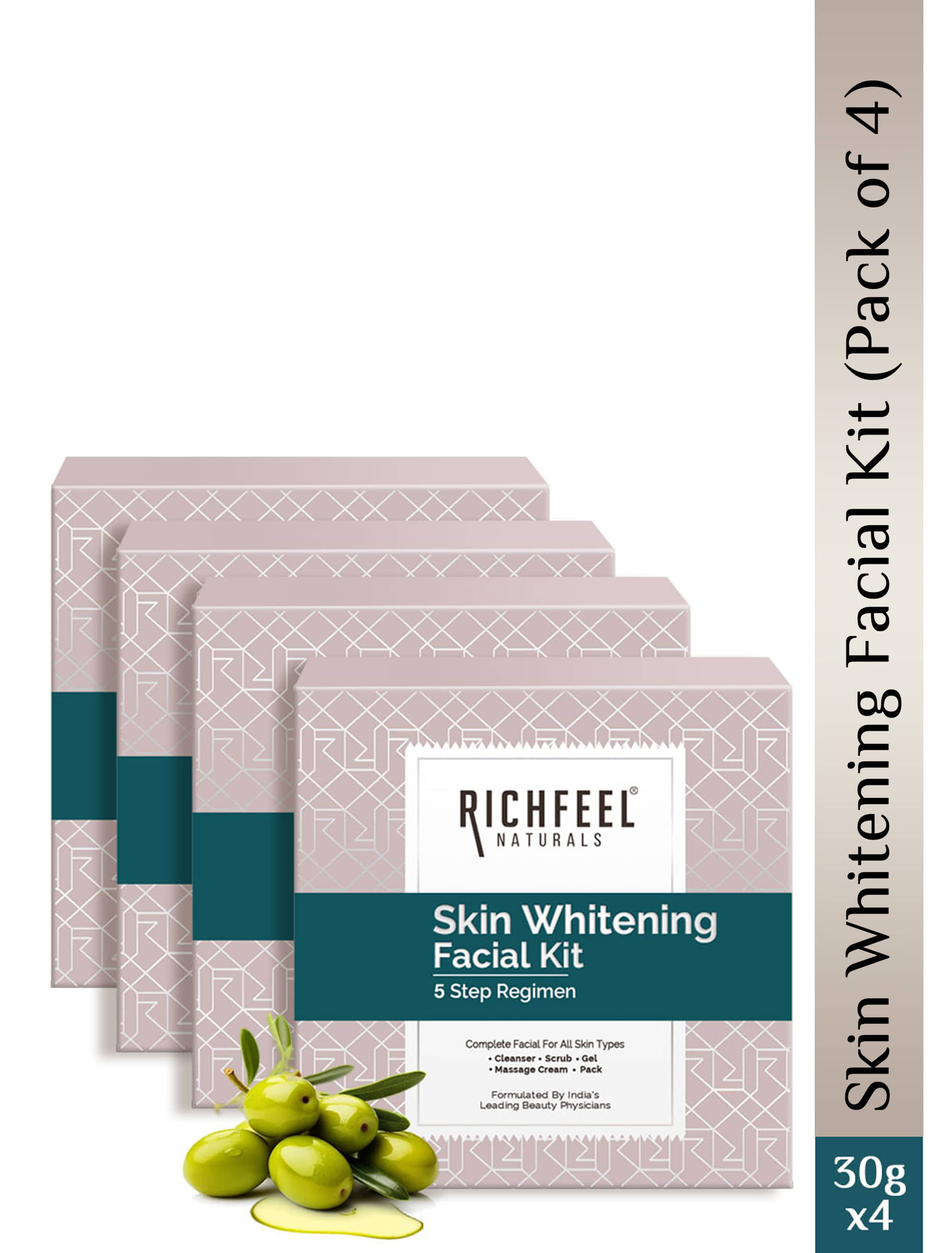 Richfeel 1 Time Use Facial Kit For Normal Skin Fruit 30 ( Pack of 4 )