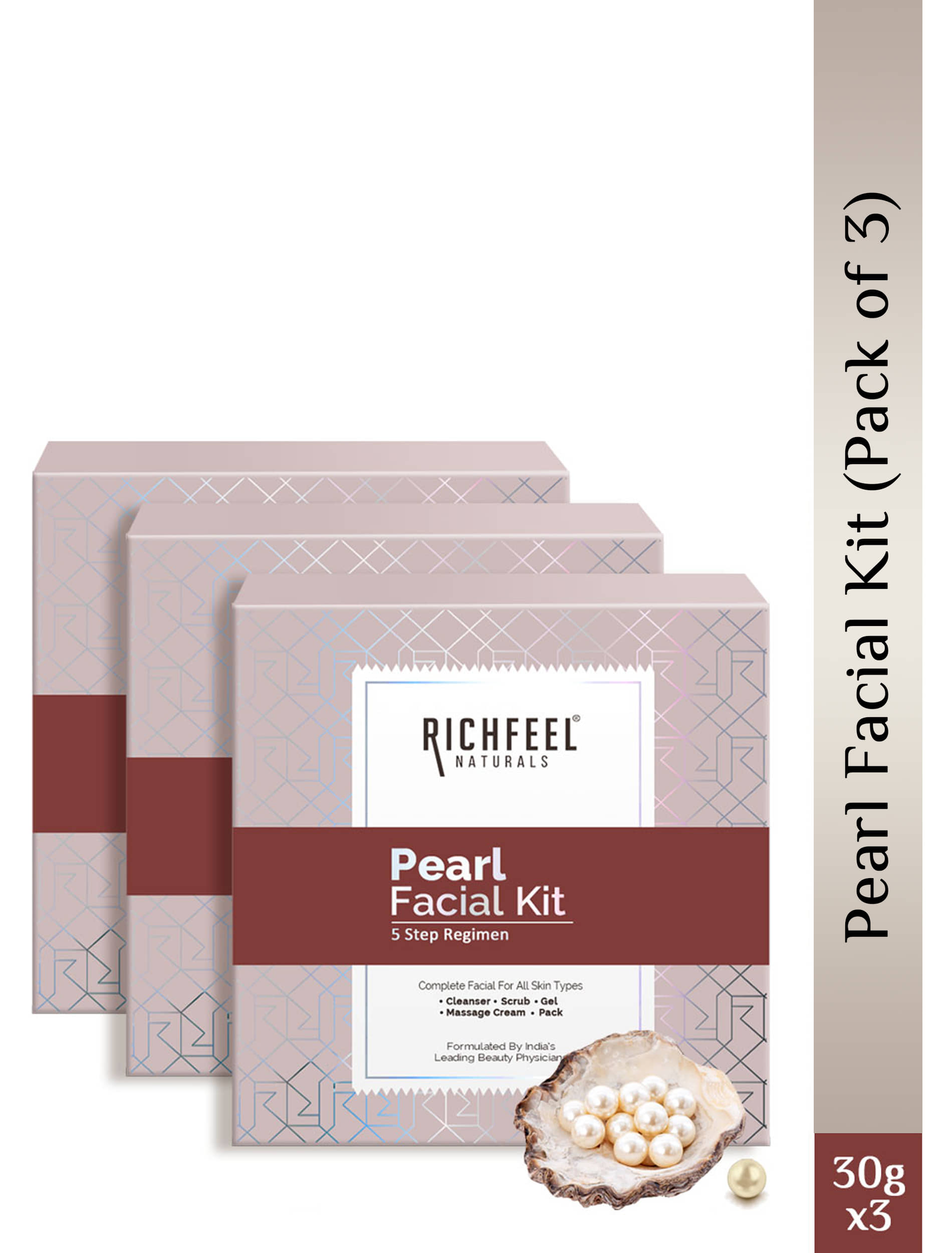 Richfeel Pearl 1 Time Use Facial Kit For Normal Skin Pearl 3 ( Pack of 3 )