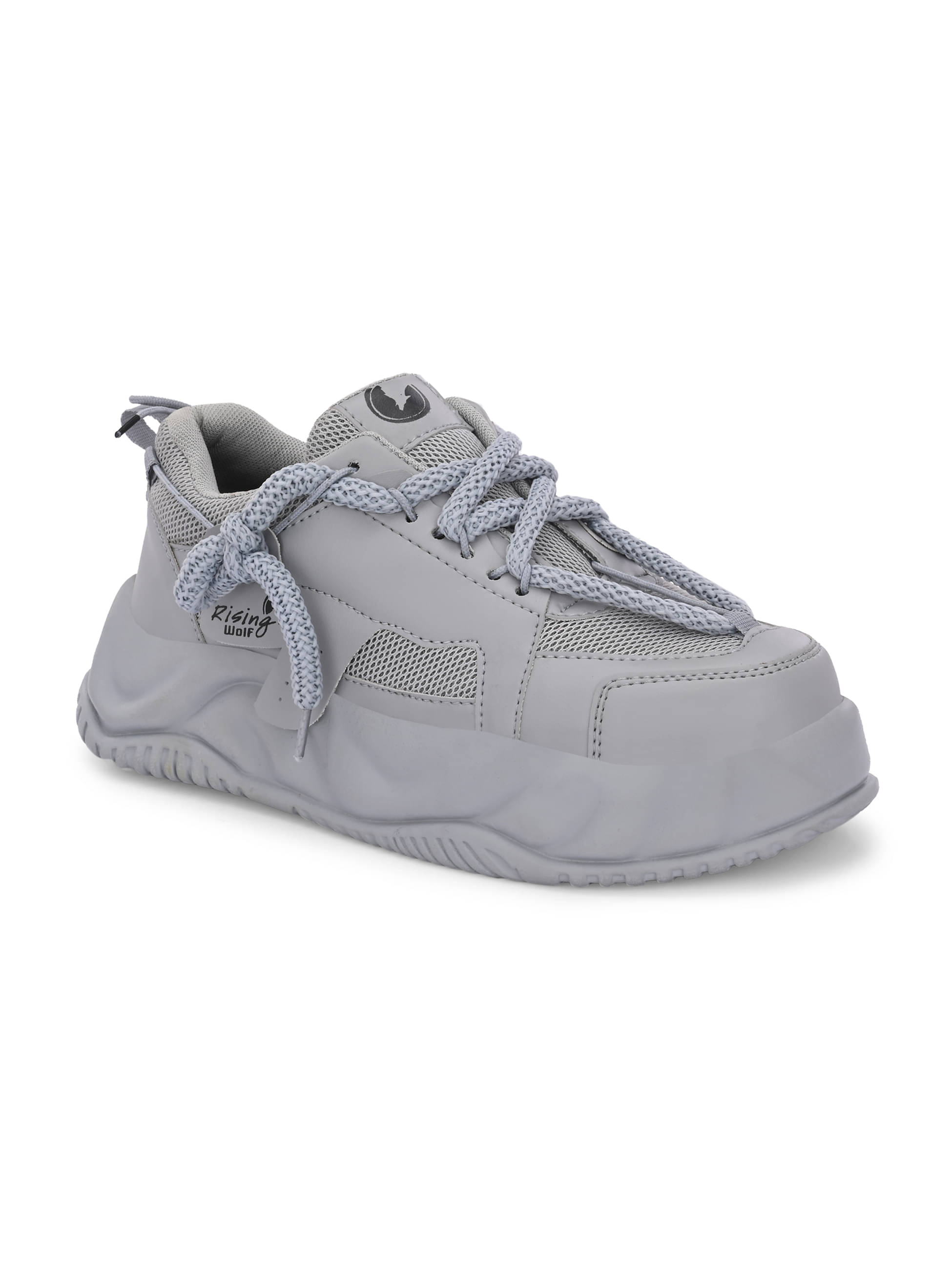 Rising Wolf Synthetic Leather Lace Up Grey Men's Outdoor Shoes     			Rising Wolf Synthetic Leather Lace Up Grey Men's Outdoor Shoes