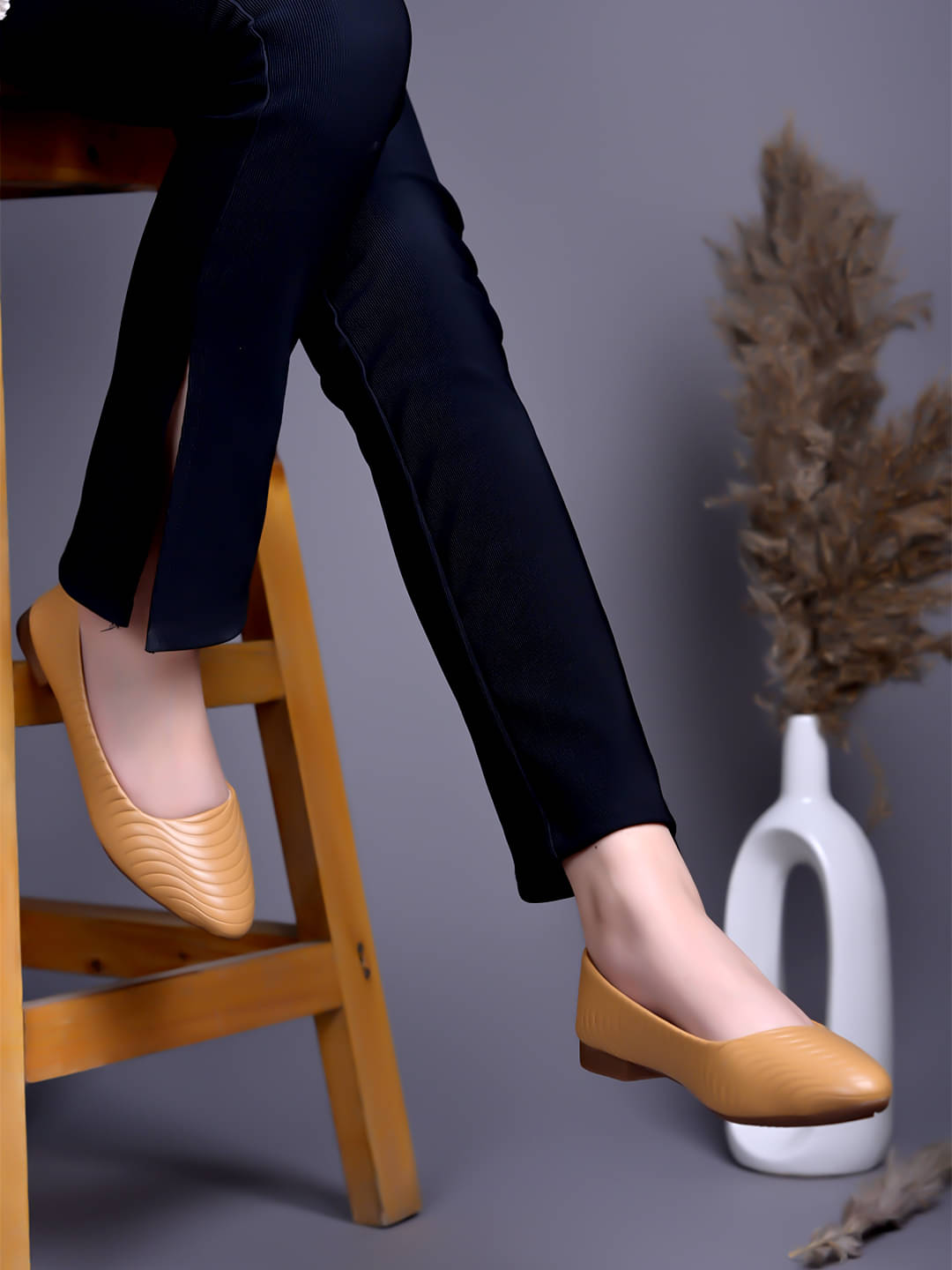     			Shoetopia Tan Women's Casual Ballerinas