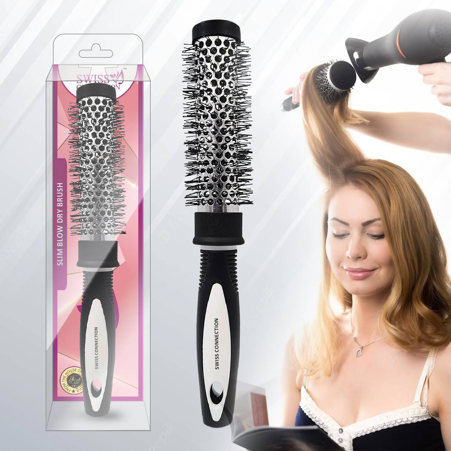     			Swiss Connection Hot Curl Brush For All Hair Types ( Pack of 1 )
