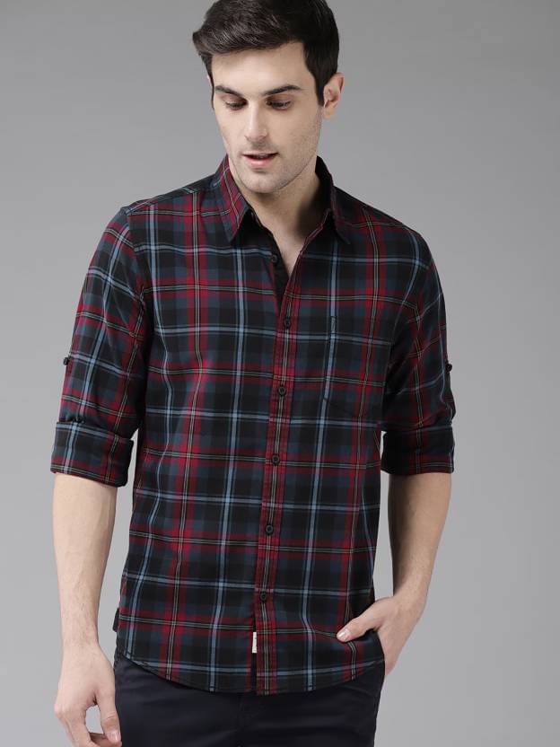     			U TURN Cotton Blend Slim Fit Checks Full Sleeves Men's Casual Shirt - Blue ( Pack of 1 )