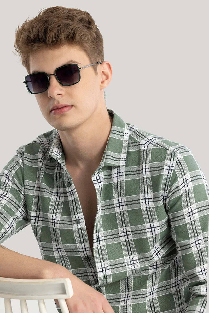 U TURN Cotton Blend Slim Fit Checks Full Sleeves Men's Casual Shirt - Mint Green ( Pack of 1 ) U TURN Cotton Blend Slim Fit Checks Full Sleeves Men's Casual Shirt - Mint Green ( Pack of 1 )
