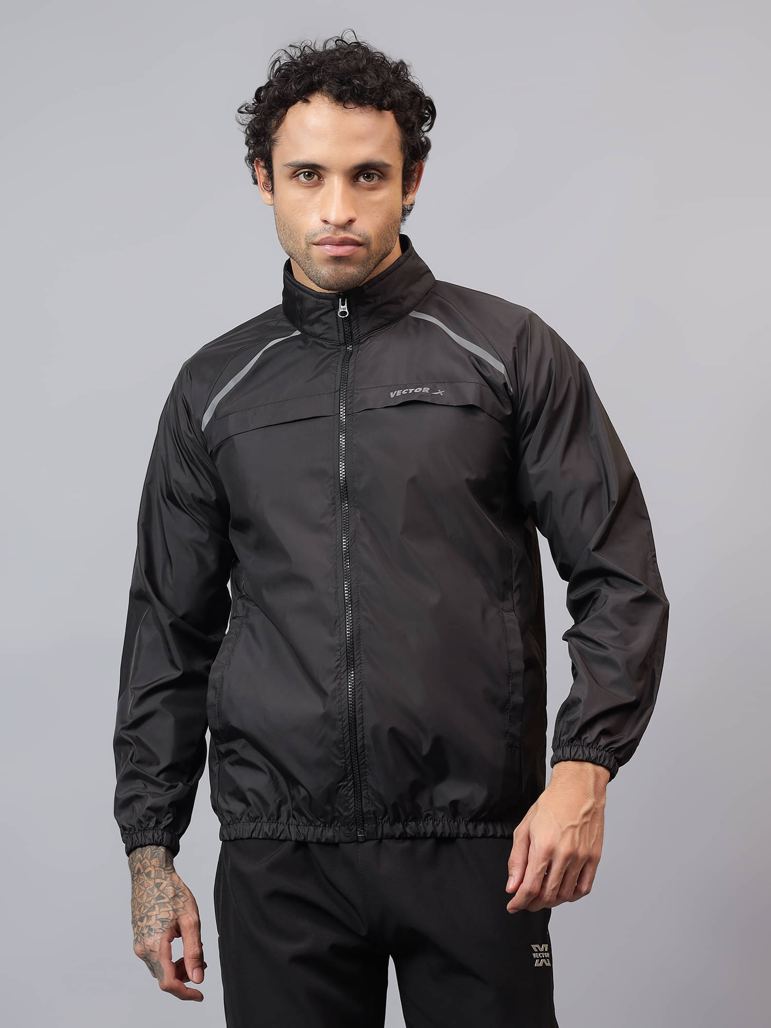     			Vector X Black Polyester Men's Running Windcheater ( Pack of 1 )