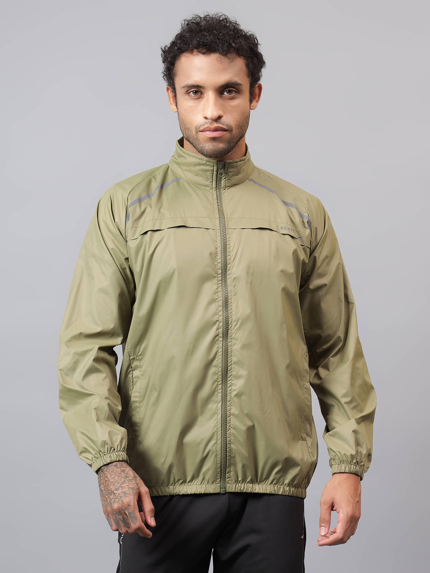     			Vector X Green Polyester Men's Running Windcheater ( Pack of 1 )