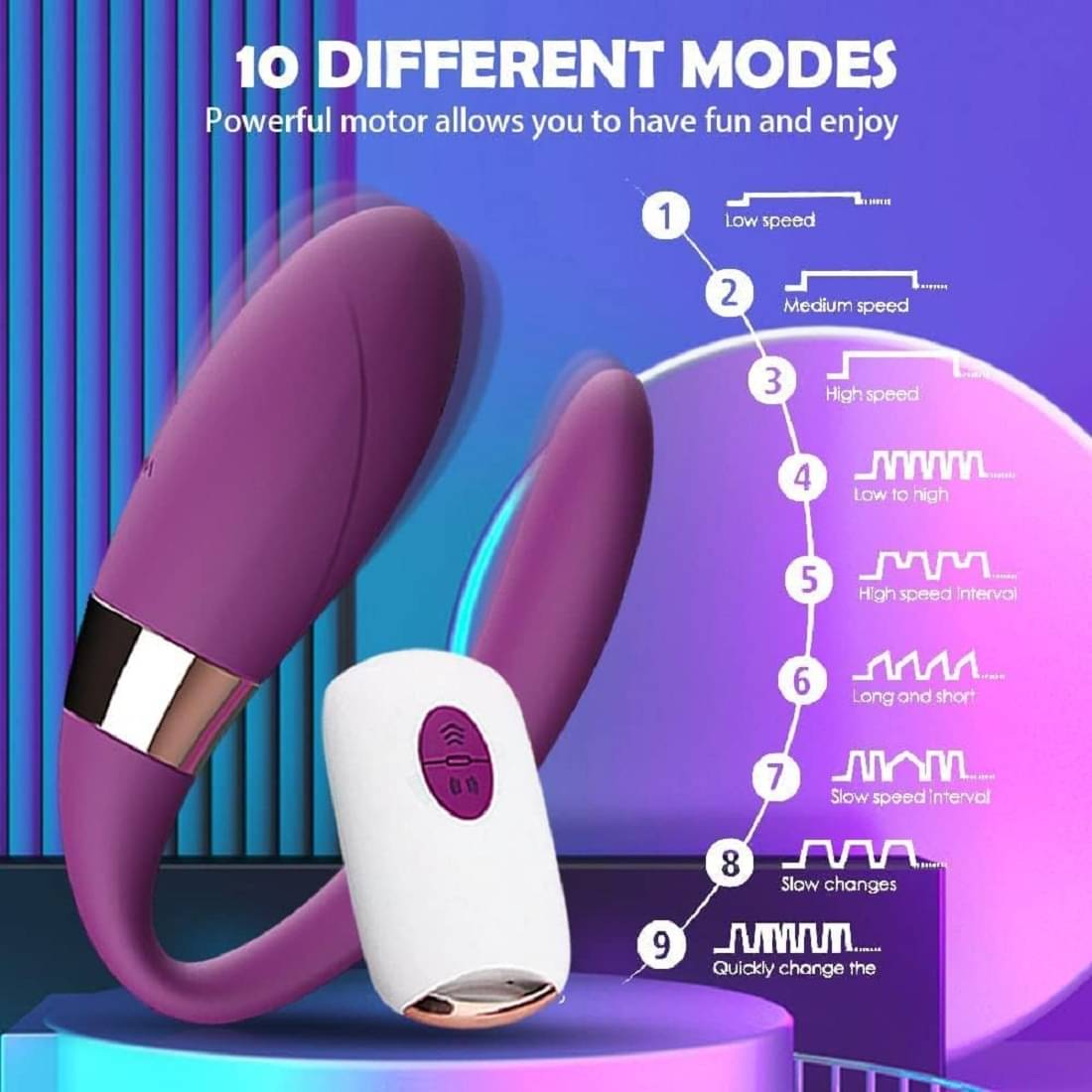     			Vibrations Remote U-Shape Portable Manual Massager