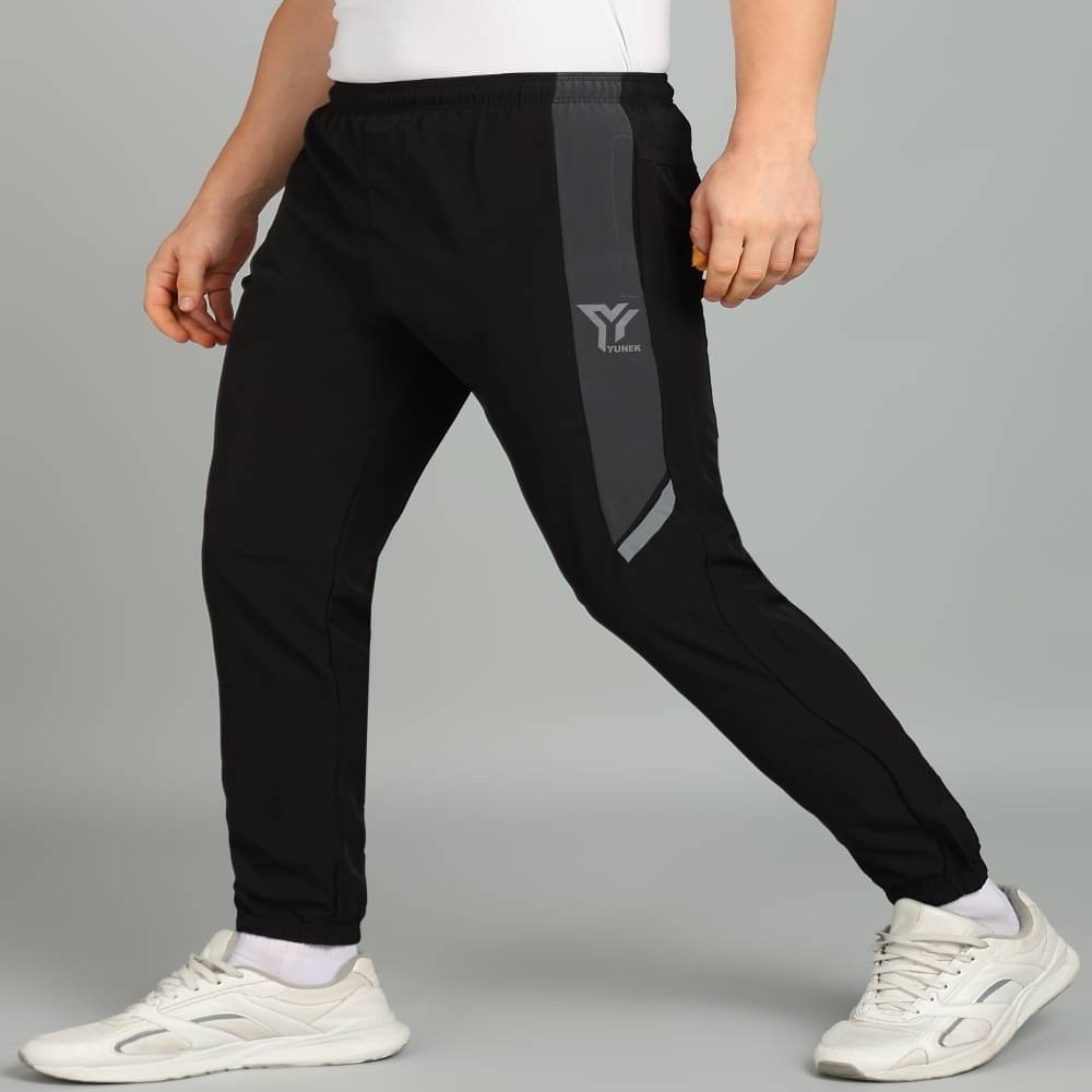 YUNEK Black Polyester Men's Trackpants ( Pack of 1 ) YUNEK Black Polyester Men's Trackpants ( Pack of 1 )