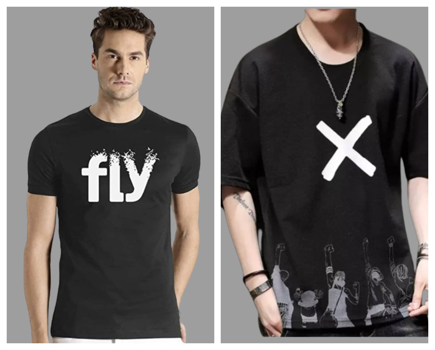 attitude start of fashion Pack of 2 Polyester Regular Fit Men's T-Shirt ( Black )     			attitude start of fashion Pack of 2 Polyester Regular Fit Men's T-Shirt ( Black )