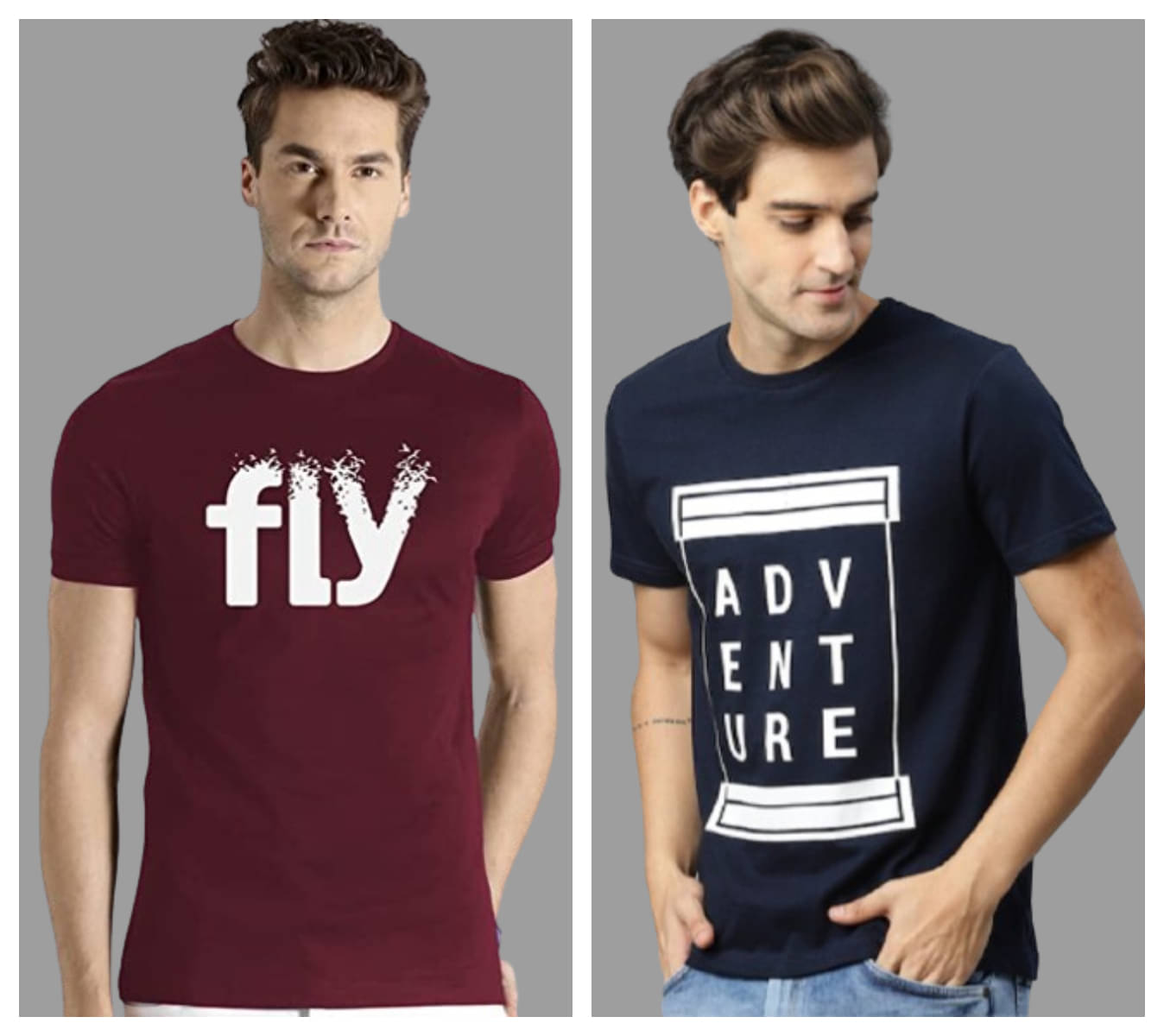     			attitude start of fashion Pack of 2 Polyester Regular Fit Men's T-Shirt ( Blue )
