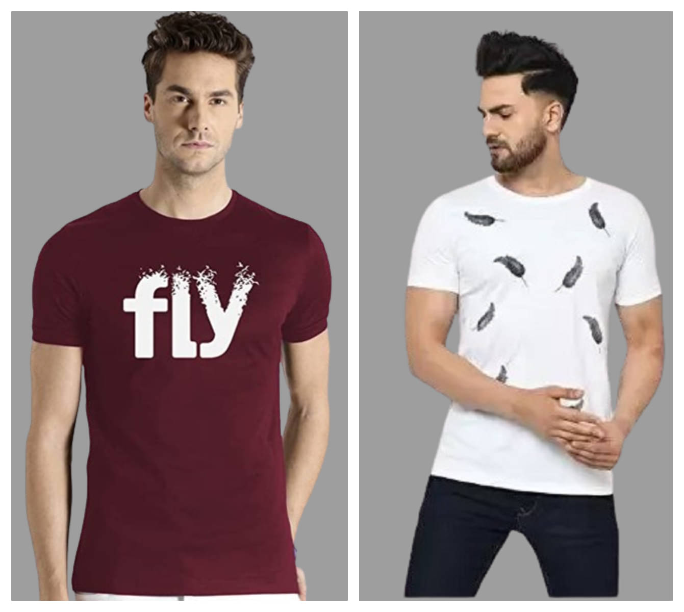 attitude start of fashion Polyester Regular Fit Printed Half Sleeves Men's Round T-Shirt - White ( Pack of 2 ) attitude start of fashion Polyester Regular Fit Printed Half Sleeves Men's Round T-Shirt - White ( Pack of 2 )