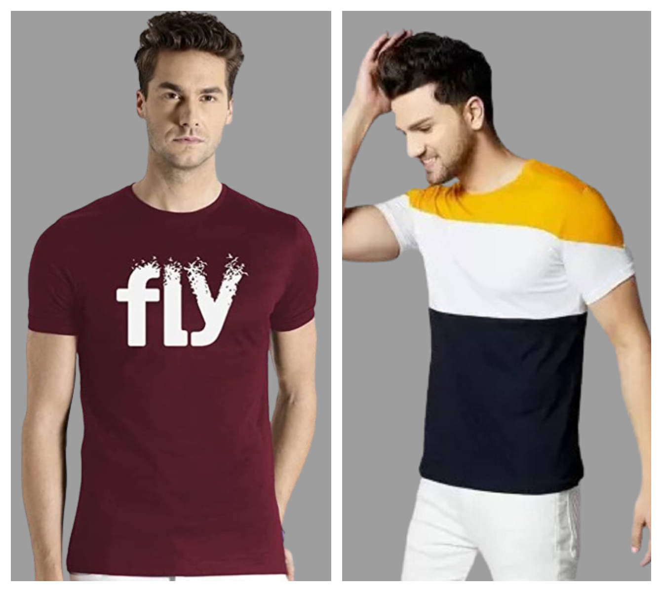 attitude start of fashion Polyester Regular Fit Printed Half Sleeves Men's Round T-Shirt - Mustard ( Pack of 2 ) attitude start of fashion Polyester Regular Fit Printed Half Sleeves Men's Round T-Shirt - Mustard ( Pack of 2 )